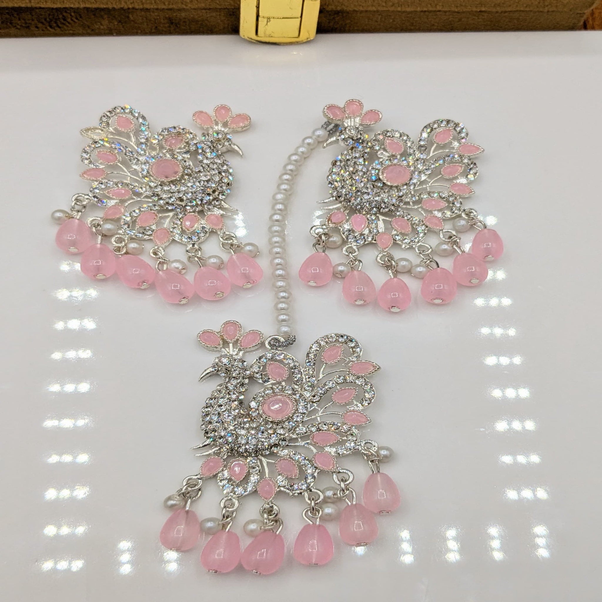 Peacock Silver Bindia Ear Rings