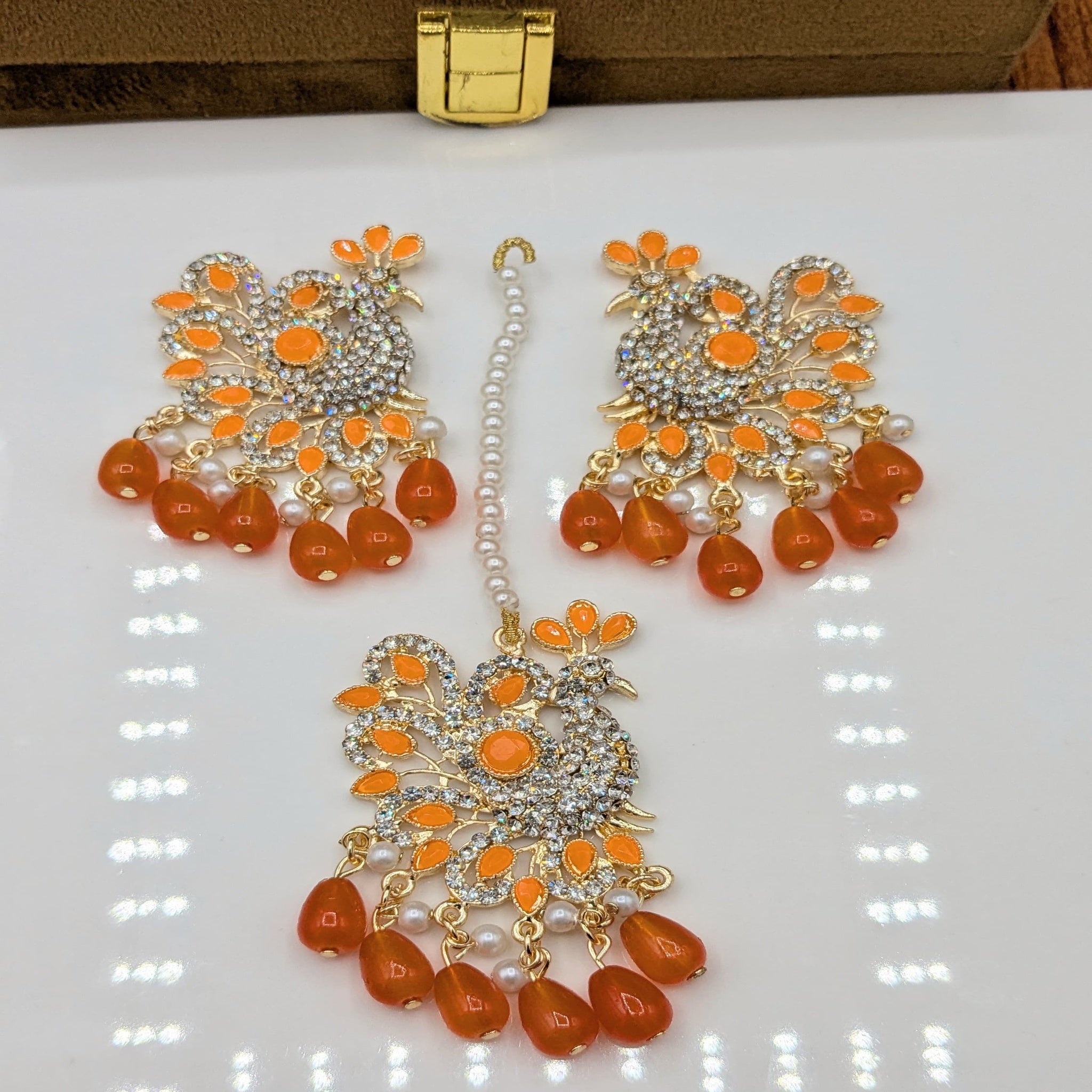 Peacock Bindia Ear Rings