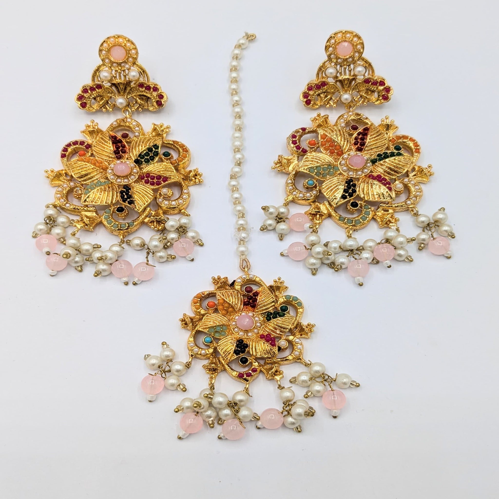 Multi Bindia Ear Rings