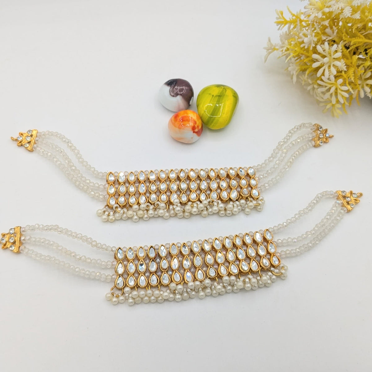 Pearl beaded anklet