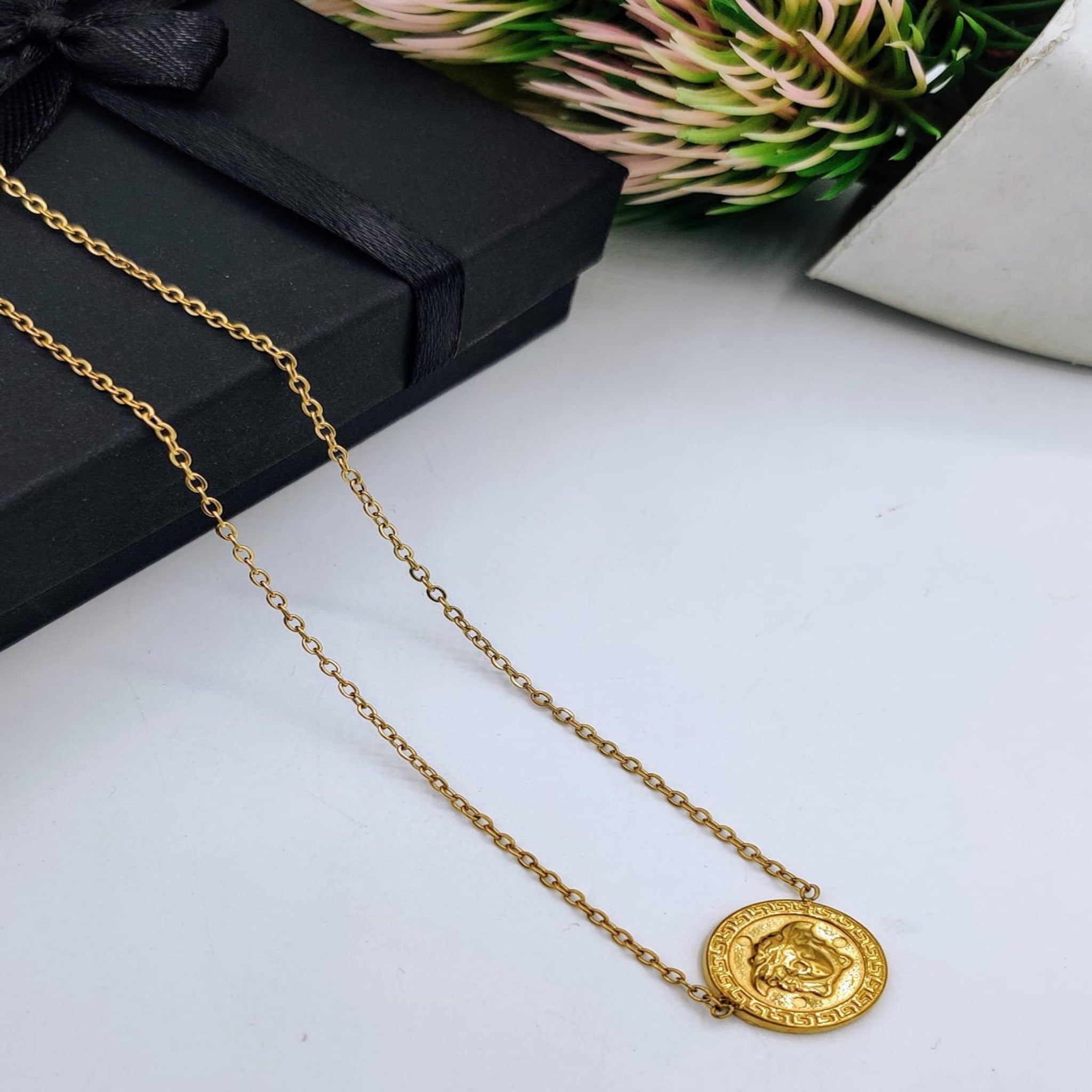 Versace Golden Pendant – Bold Fashion Pendant for Men & Women (FDP3)