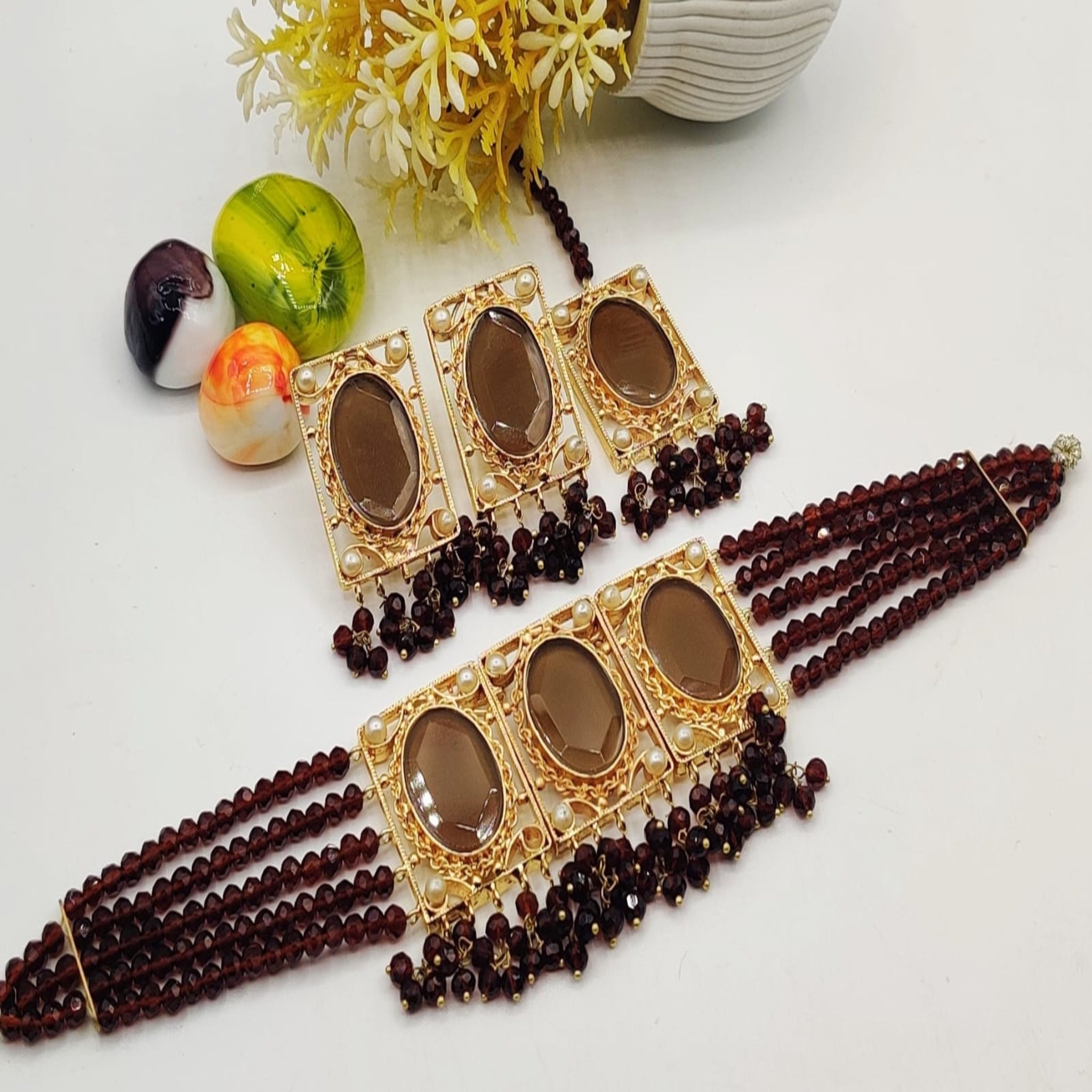 Elegant Choker Necklace Set (FDN115)