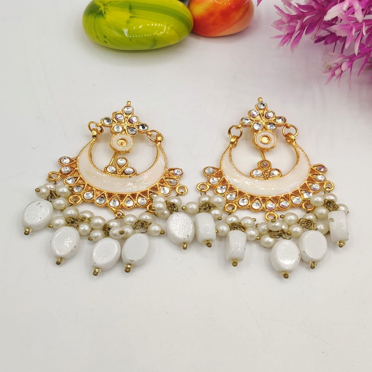 Matte Golden Finish Classic Ear Hoops (FSE126)