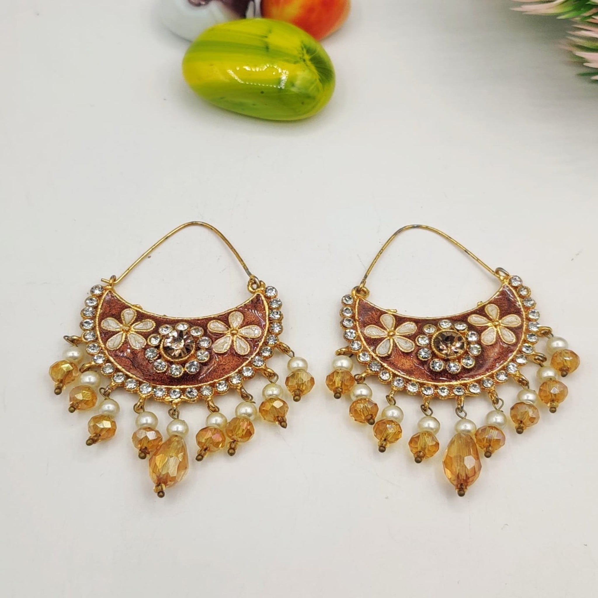 Graphic Golden Designer Earrings (FSE130)
