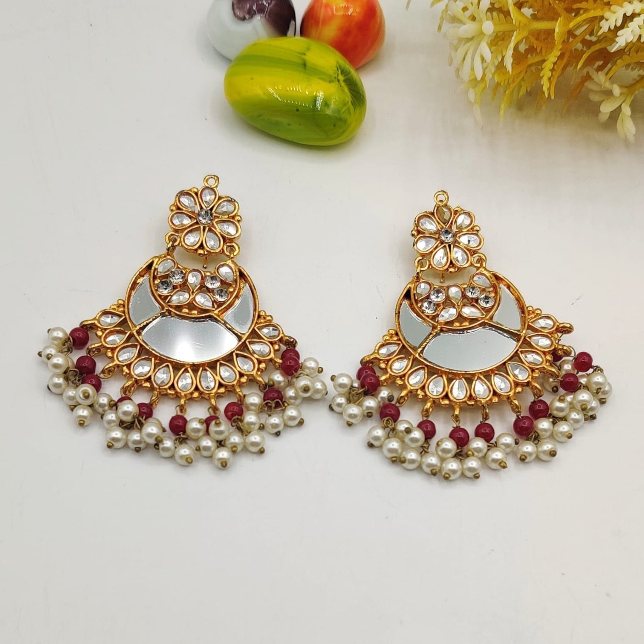 Sheesha Kundan Elegant Ear Rings (FSE129)