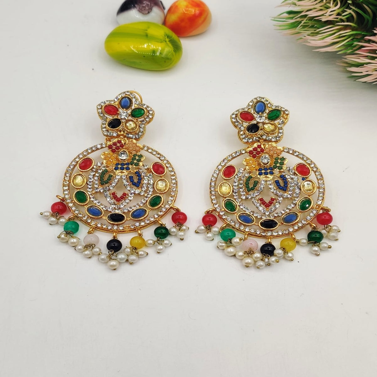 Multi-Stone Ear Rings for Elegant Styling (FSE131)