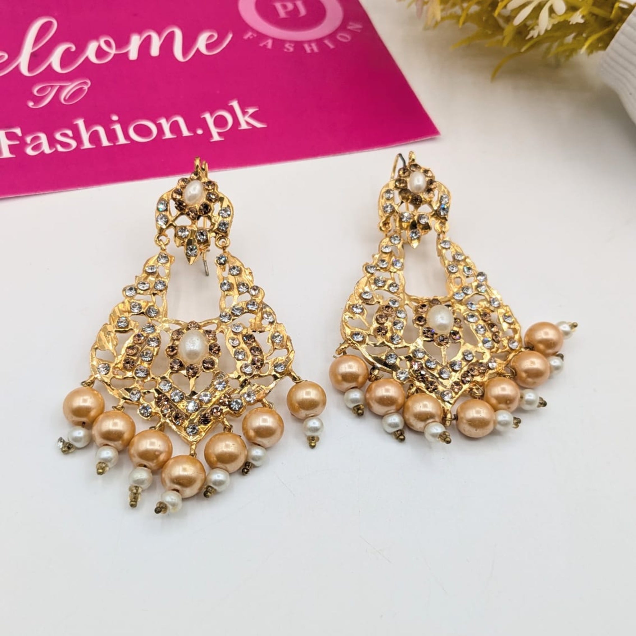 Beautiful Stylish Beaded Work Ear Rings (FSE140)