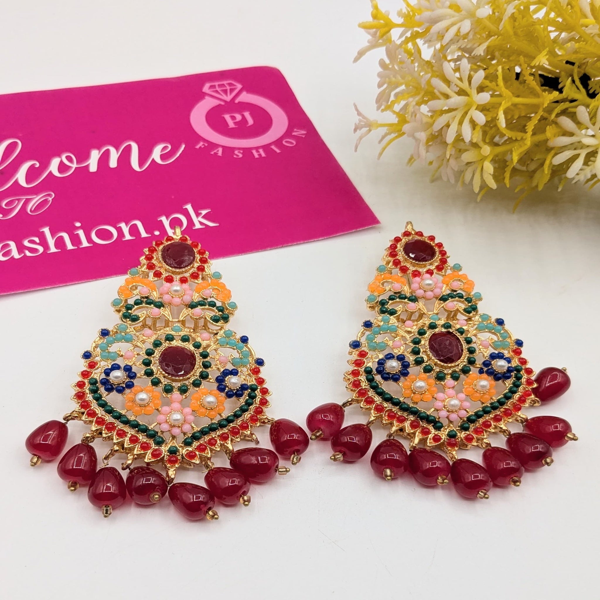 Fancy 9 Ratan Ear Rings with Elegant Finish (FSE144)