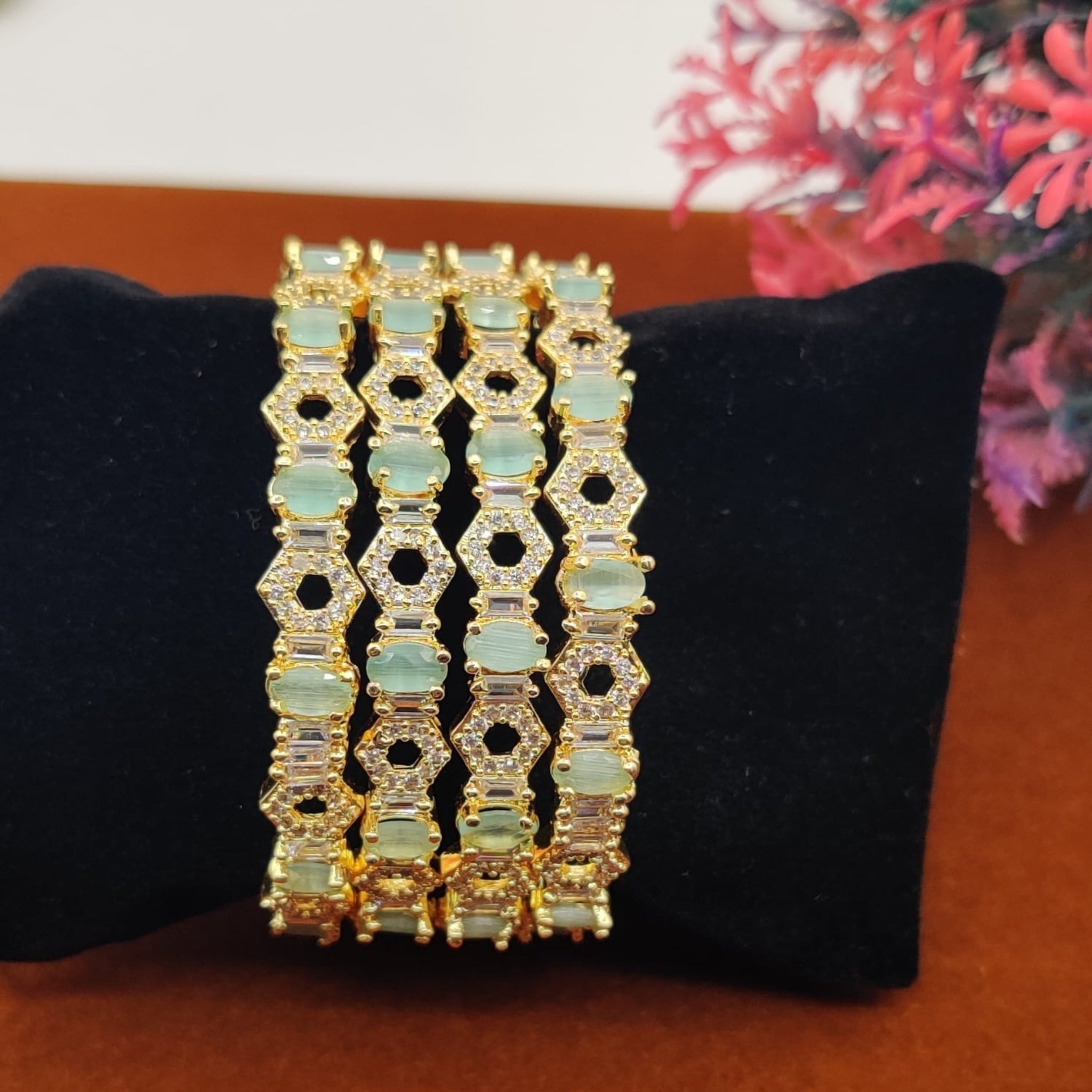 Mint Golden AD Karrat Bangles (FSAB4)