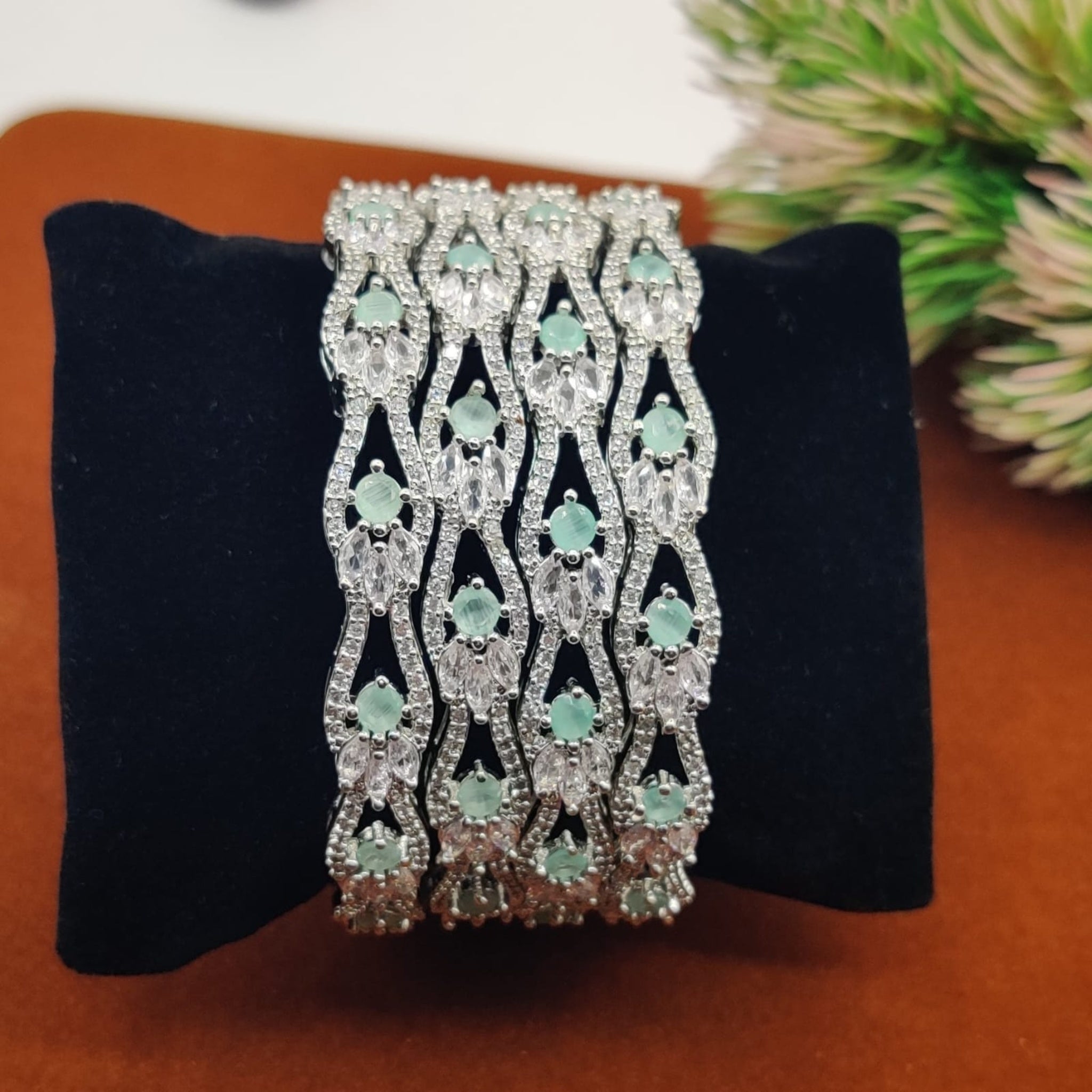 Silver AD Zircon Karrat Bangles – Timeless Sparkle (FSAB1)