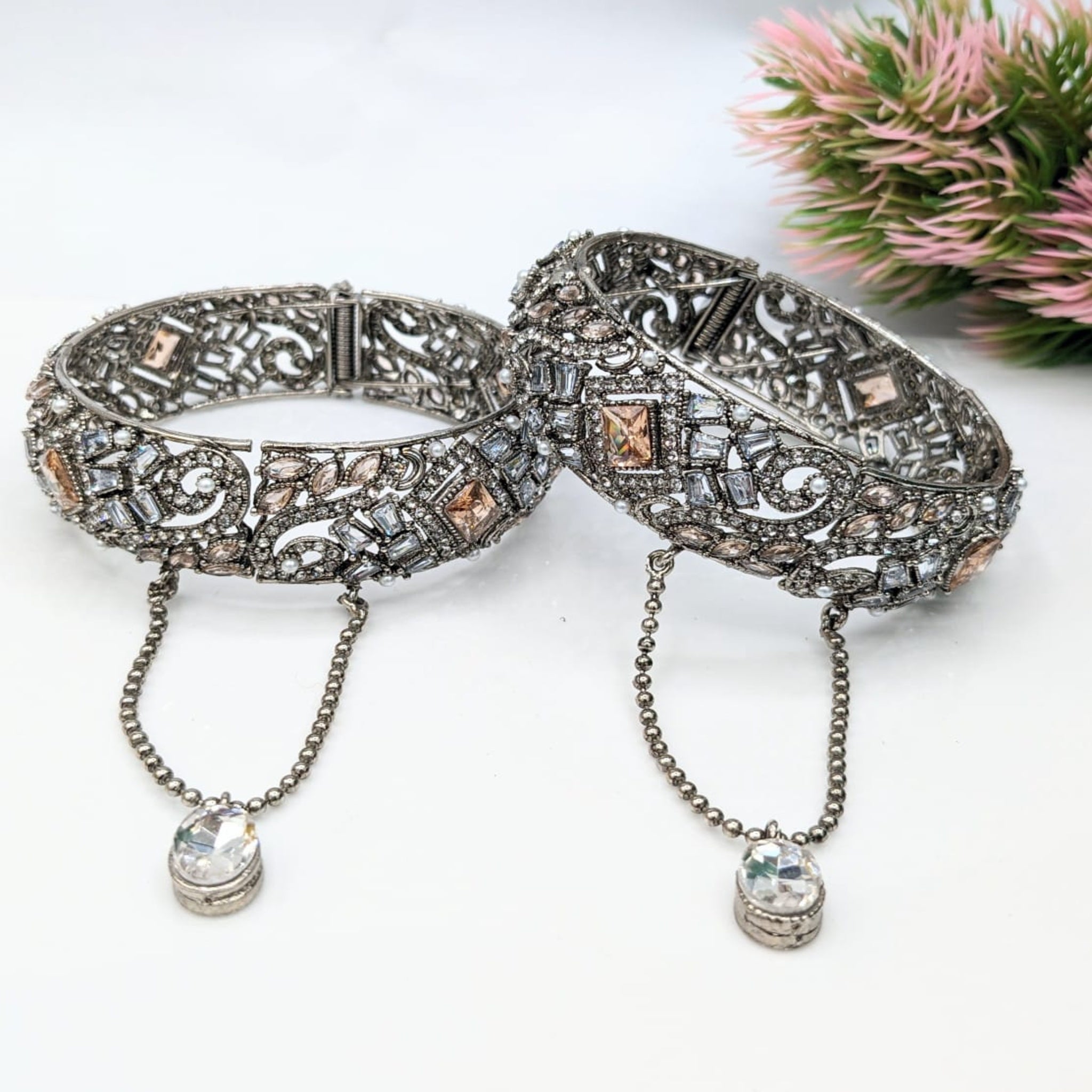 Silver Oxidised Kara Lockable (FSKB119)