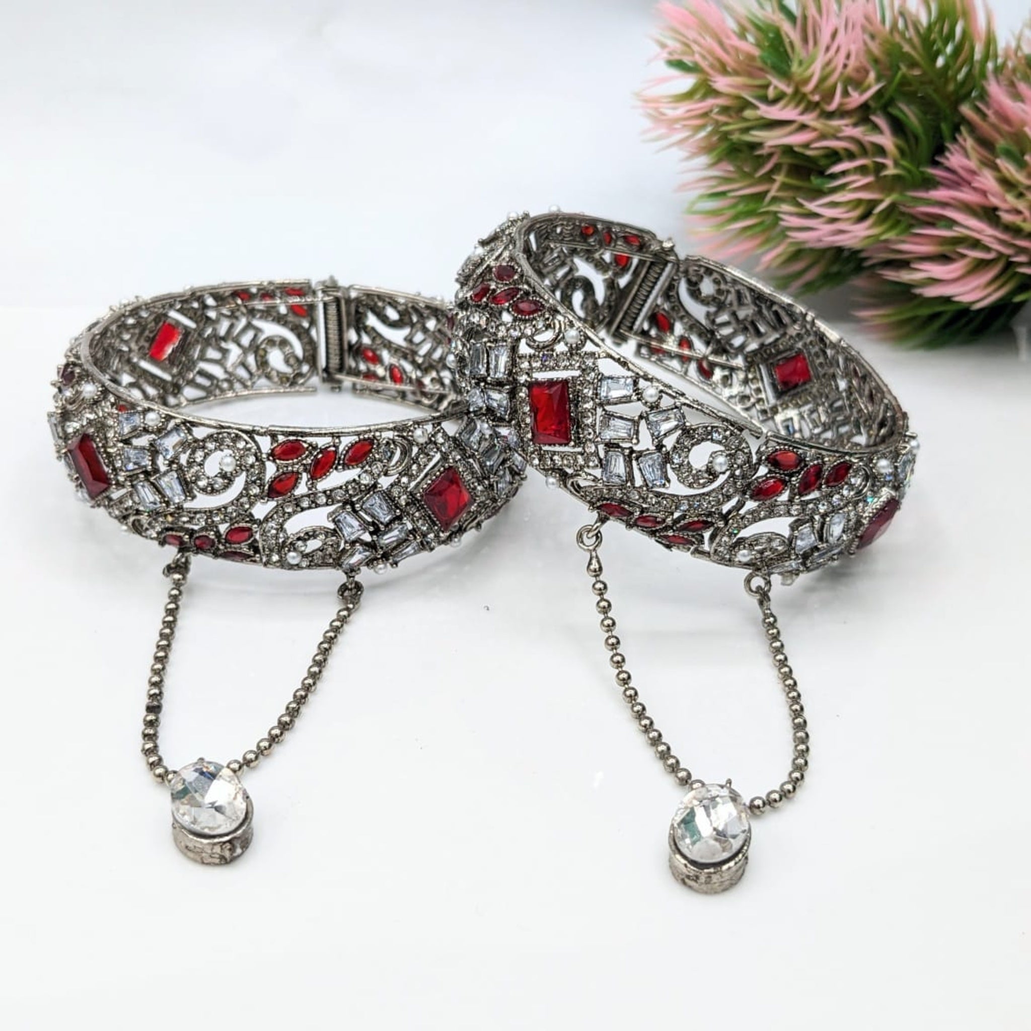 Silver Oxidised Kara Lockable (FSKB119)