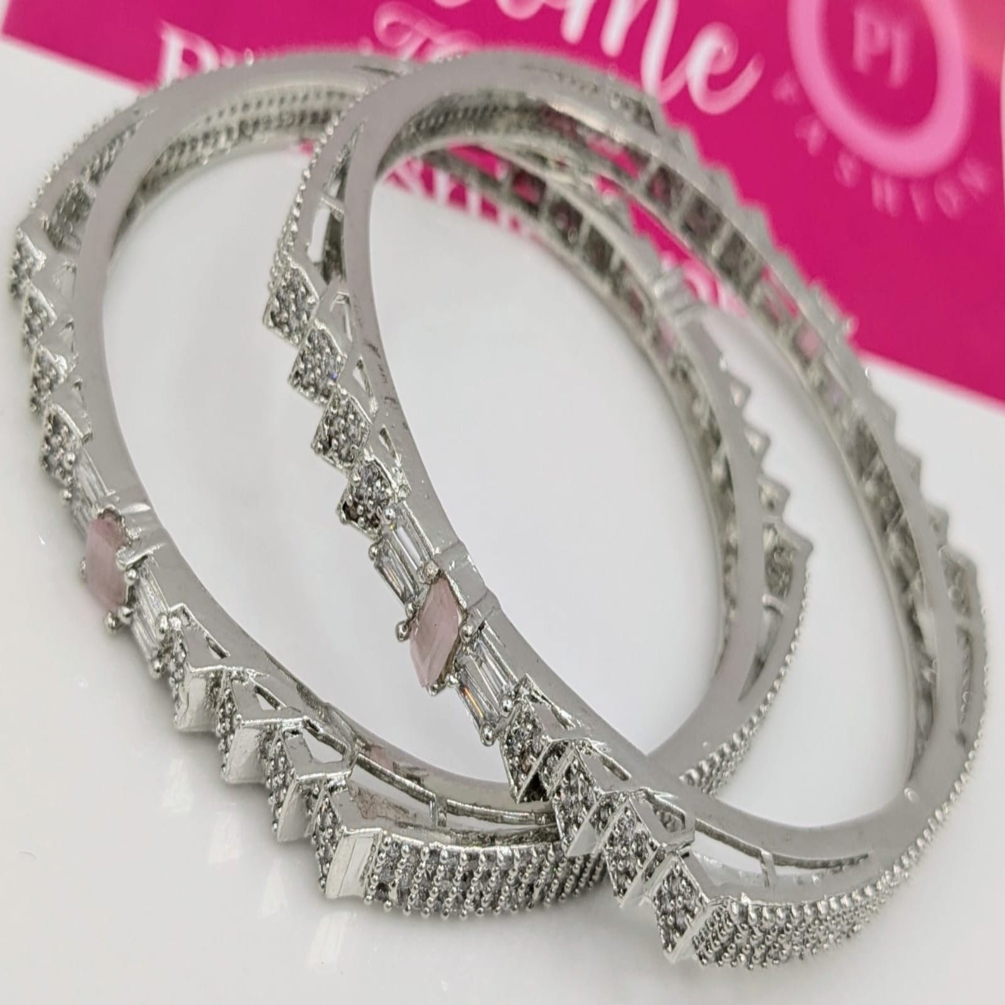 Silver Karrat AD Stone Bangles (FSAB56)