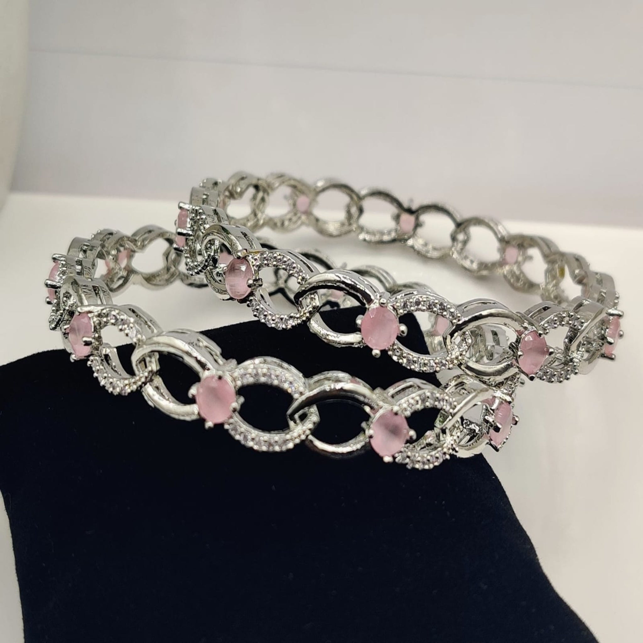 Silver Karrat with Stone 2 Pc (FSAB62)