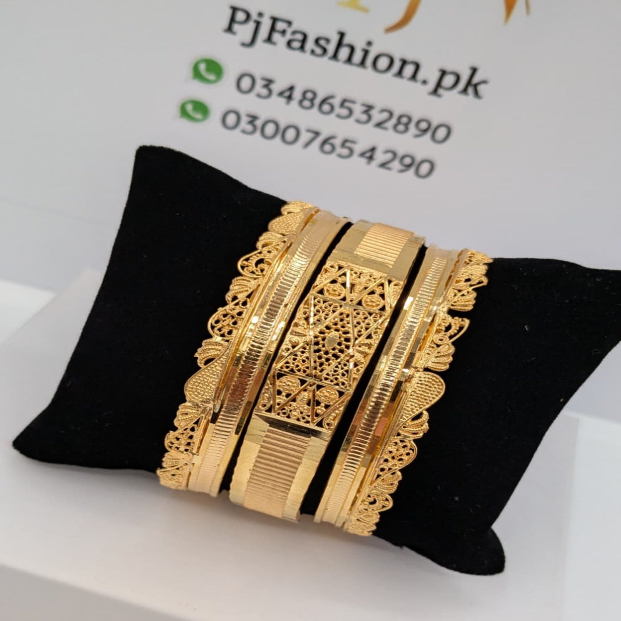 Gold Plated 3 Pc Bangles (FSB83)