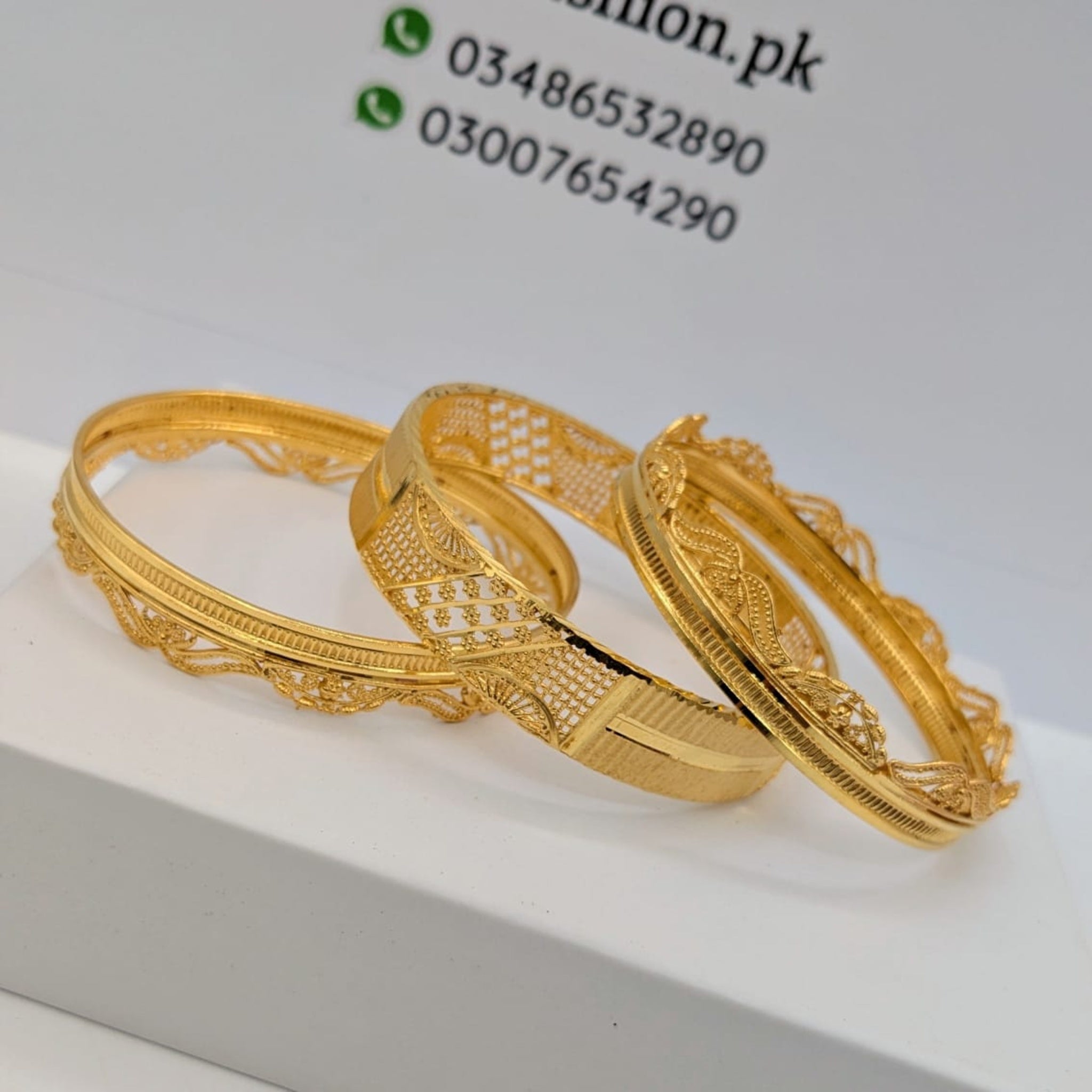 Gold Plated 3 Pc Bangles (FSB83)