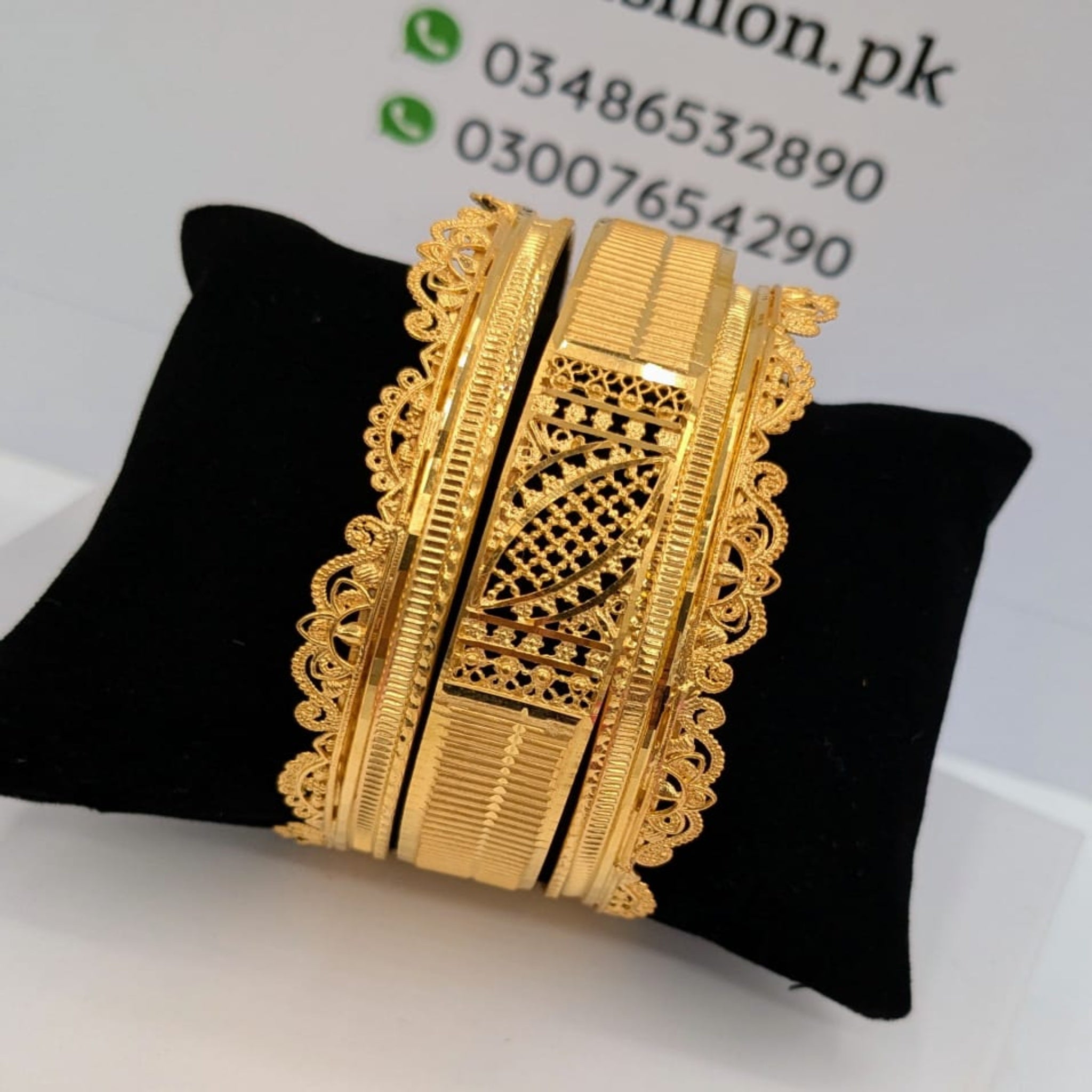 Gold Plated 3 Pc Bangles (FSB83)