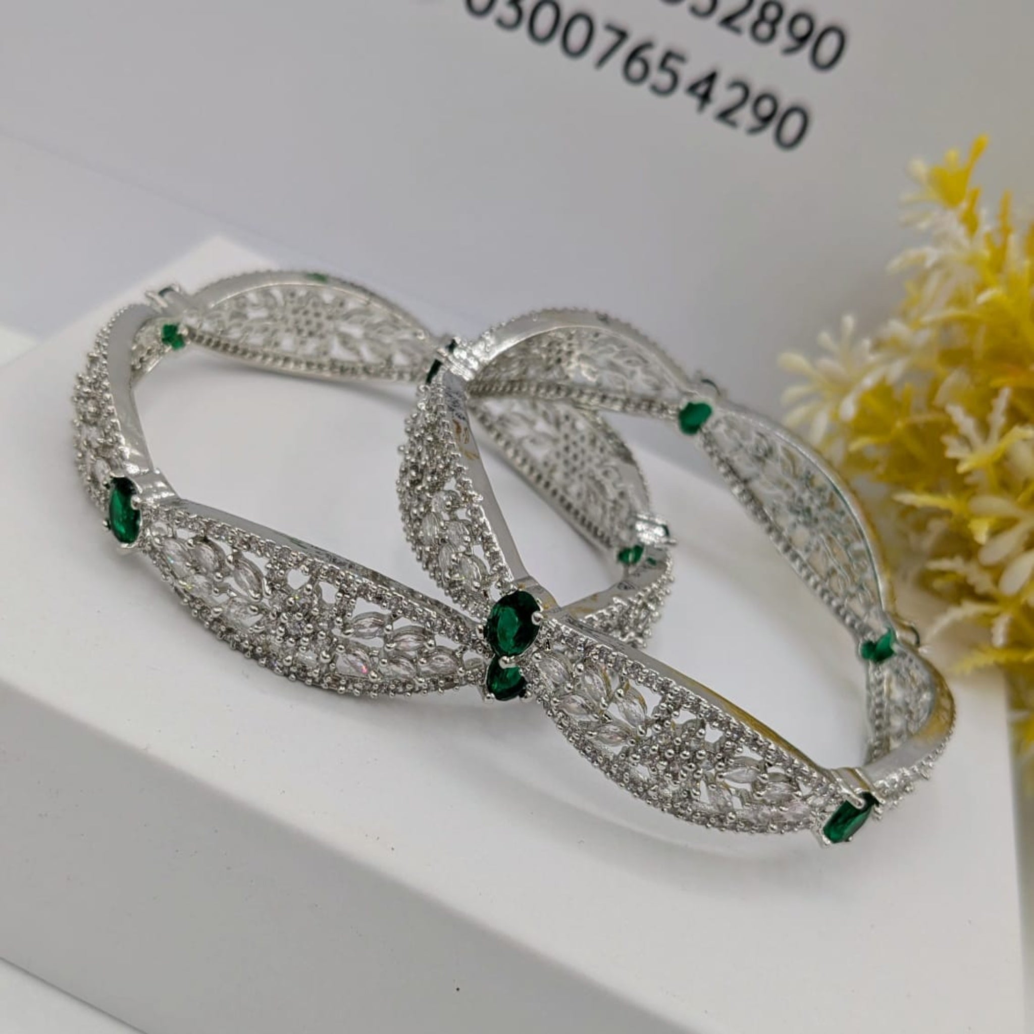 AD Silver Bangles 2 Pc (FSAB64)