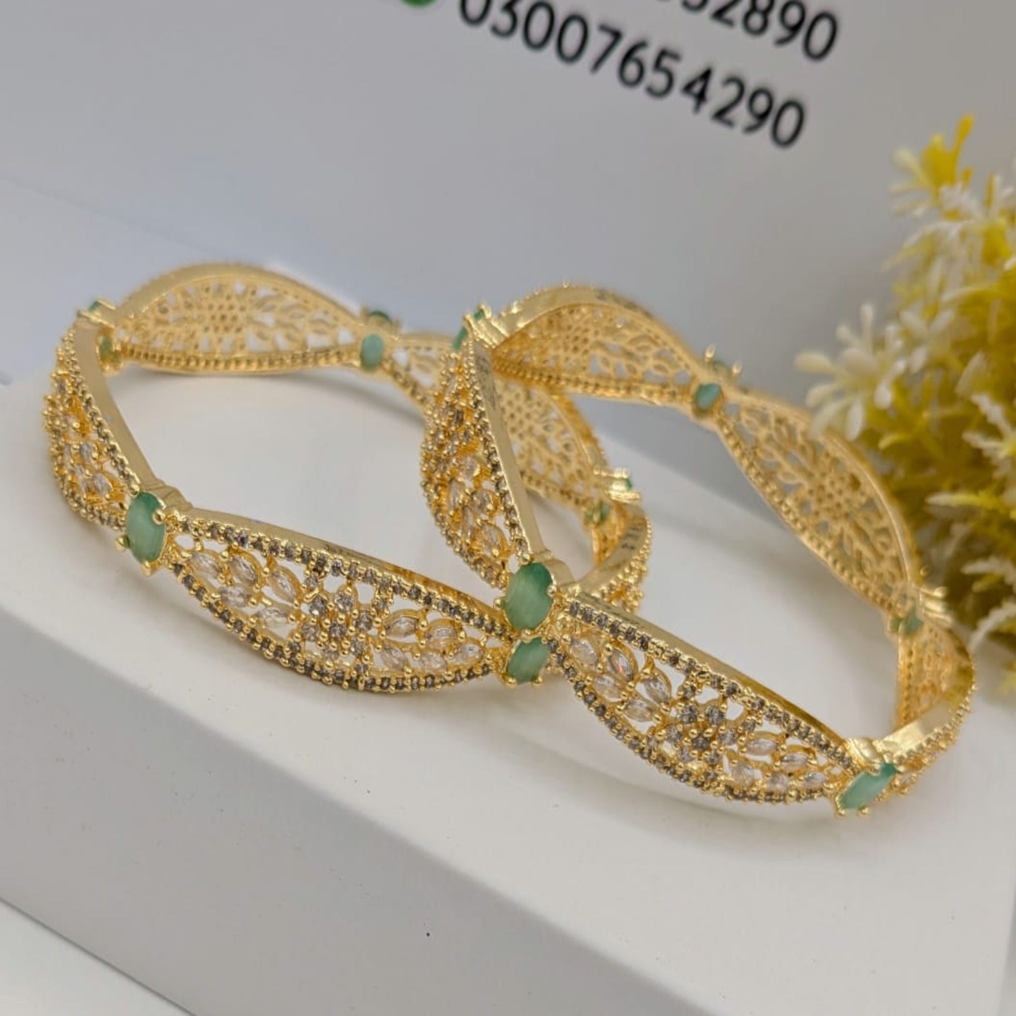 Golden 2 Pc AD Bangles (FSAB65)