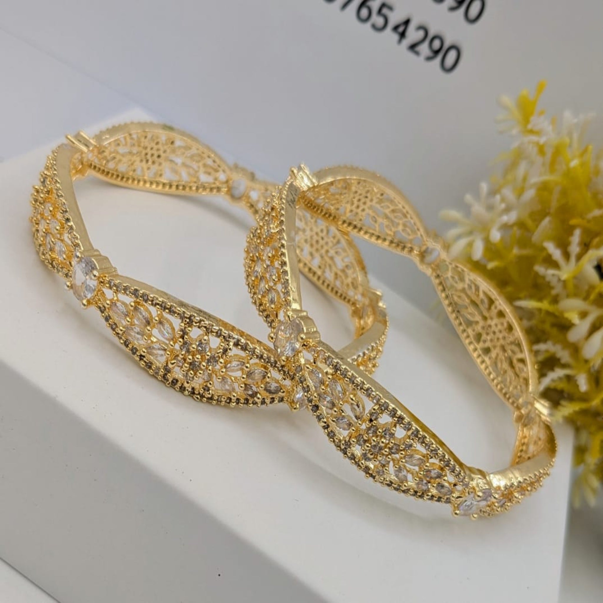 Golden 2 Pc AD Bangles (FSAB65)
