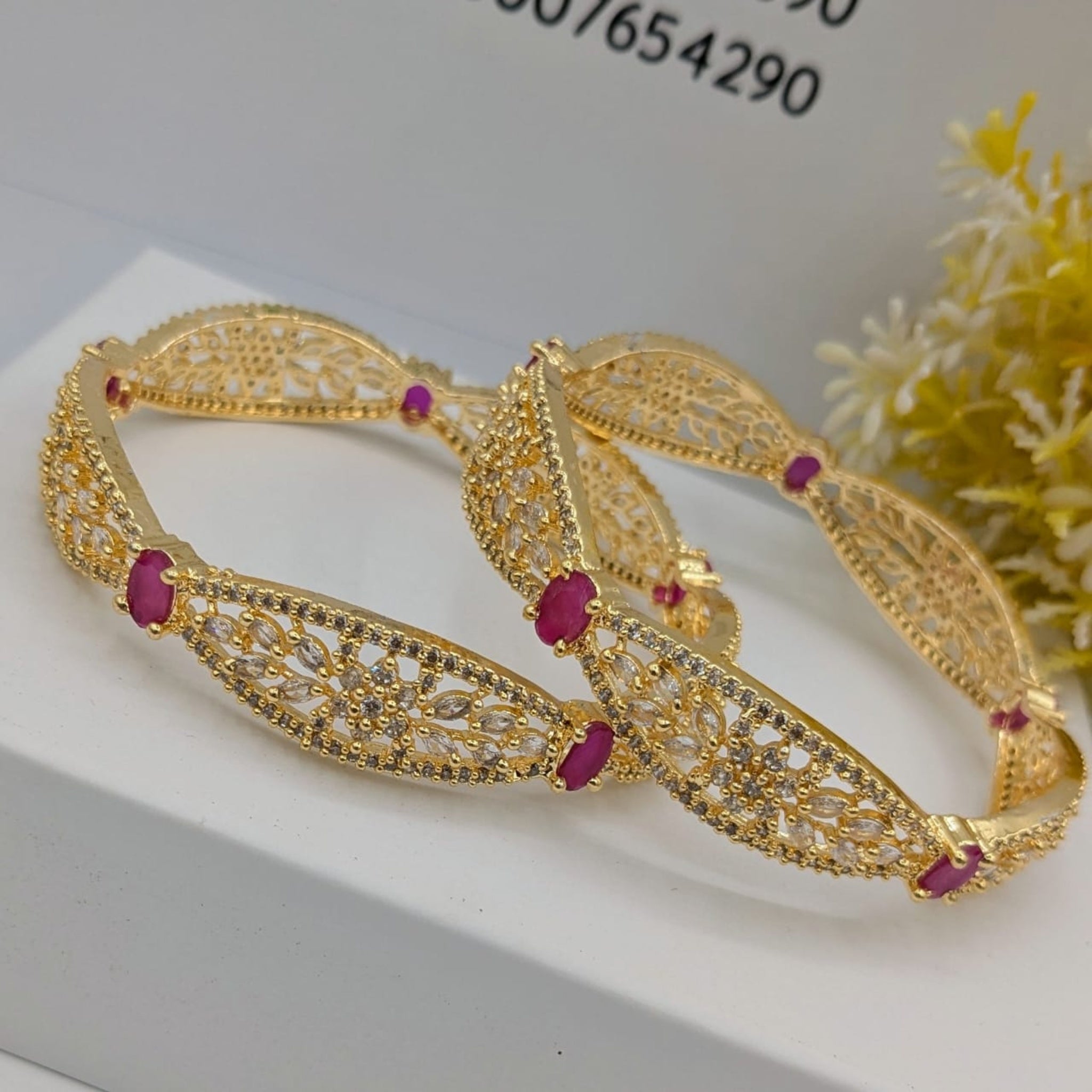 Golden 2 Pc AD Bangles (FSAB65)