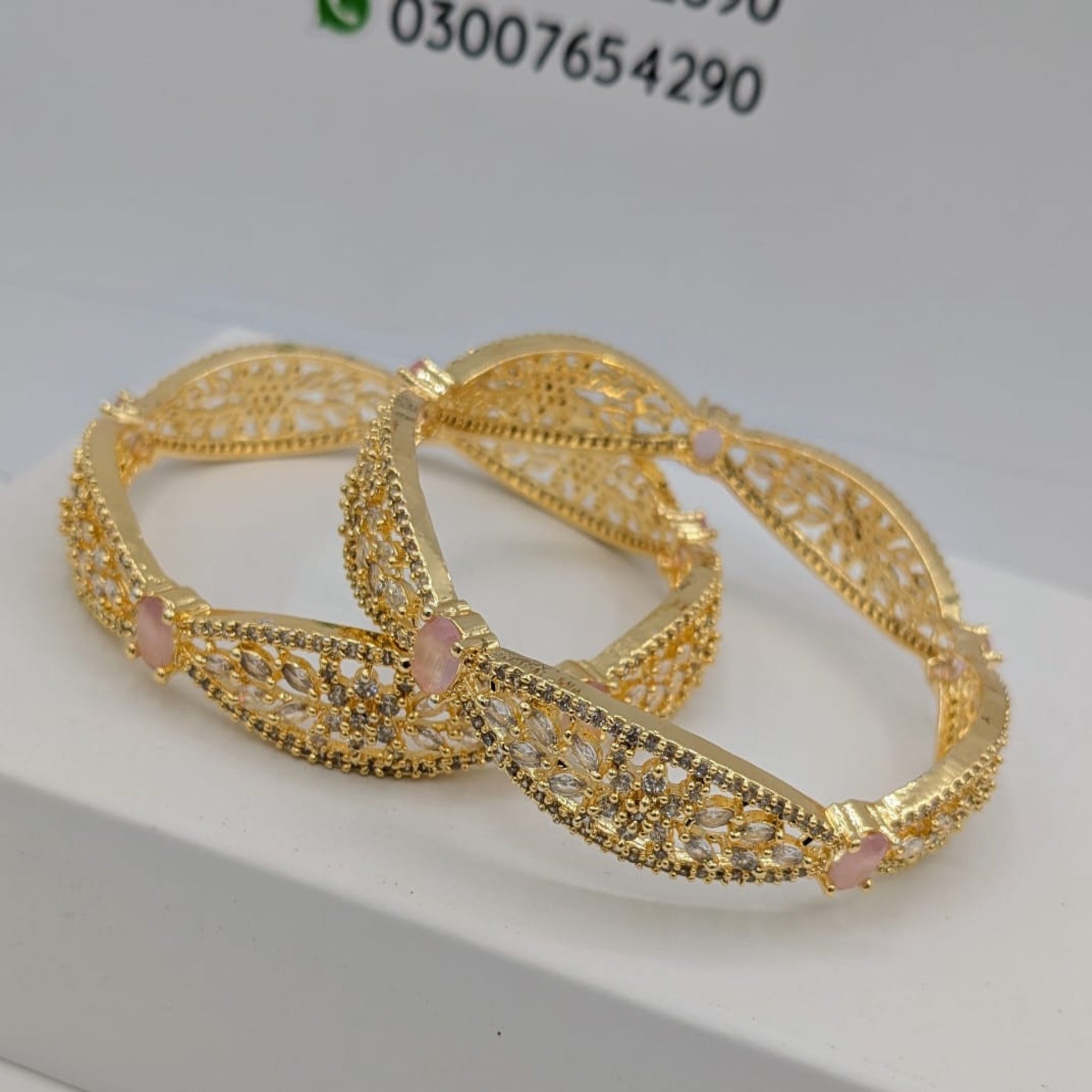 Golden 2 Pc AD Bangles (FSAB65)