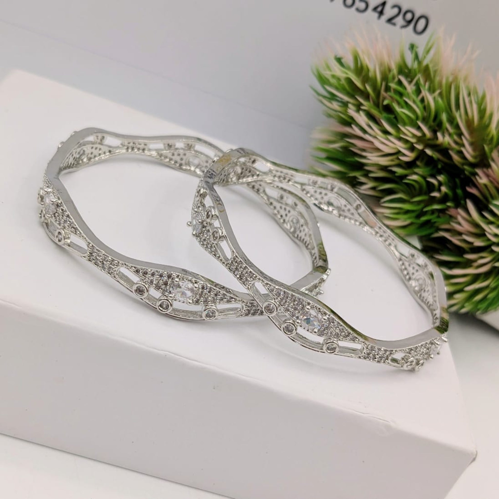 Silver AD Bangles 2 Pc (FSAB67)