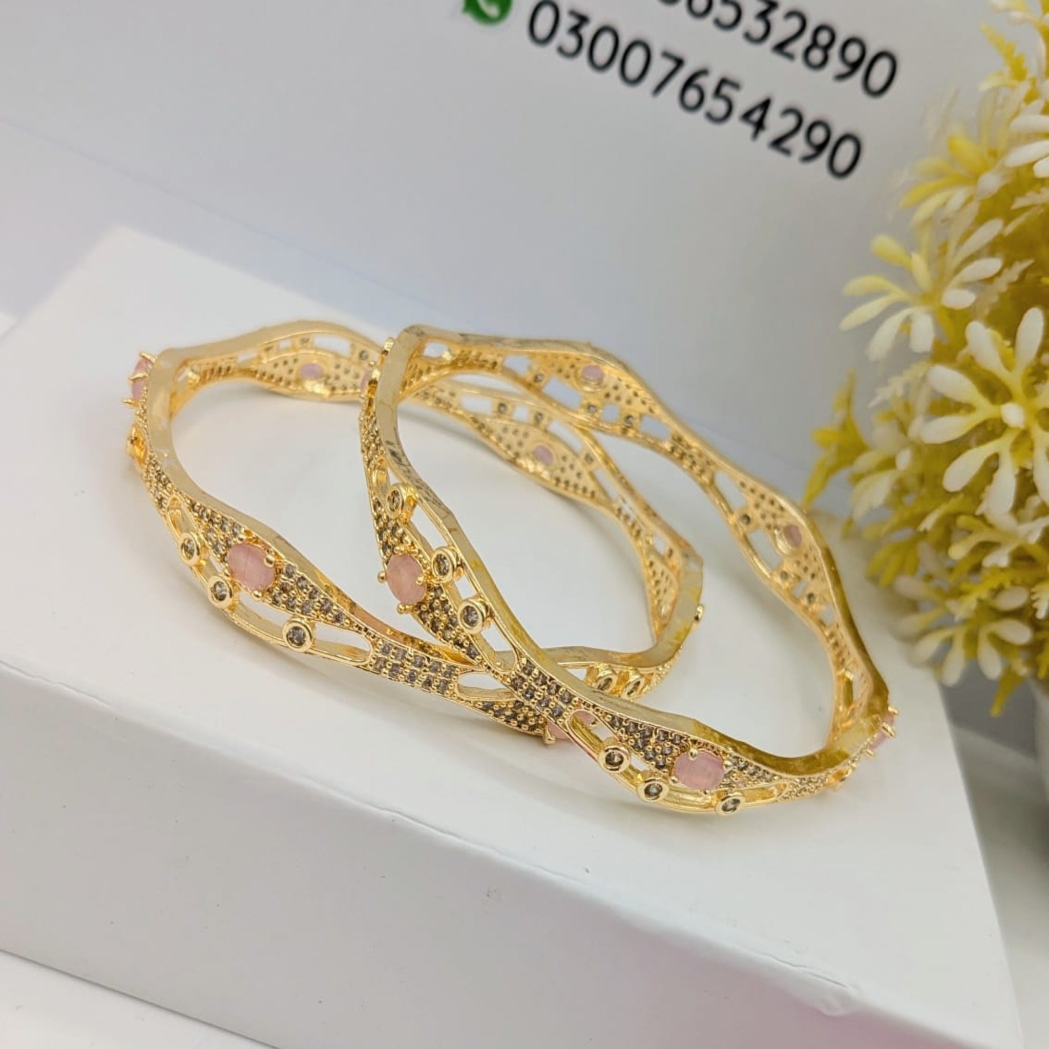 2 Pc Delicate Fancy Bangles (FSAB70)