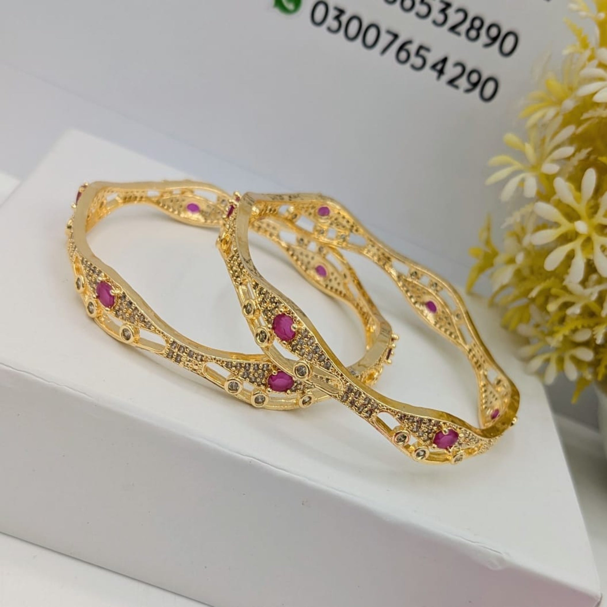 2 Pc Delicate Fancy Bangles (FSAB70)