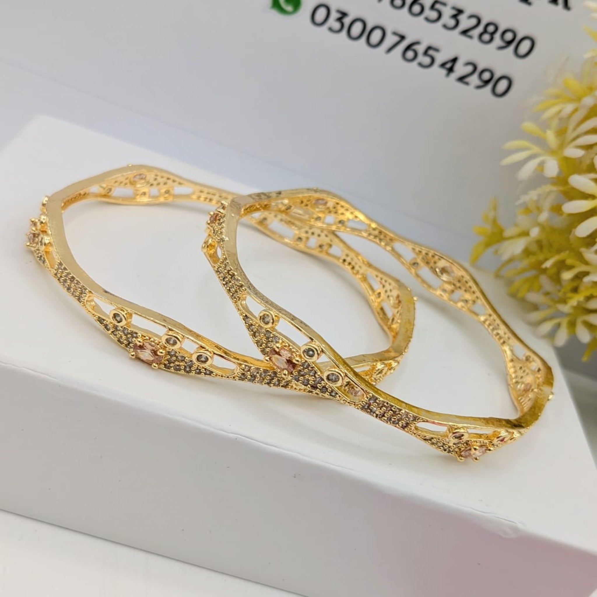 2 Pc Delicate Fancy Bangles (FSAB70)