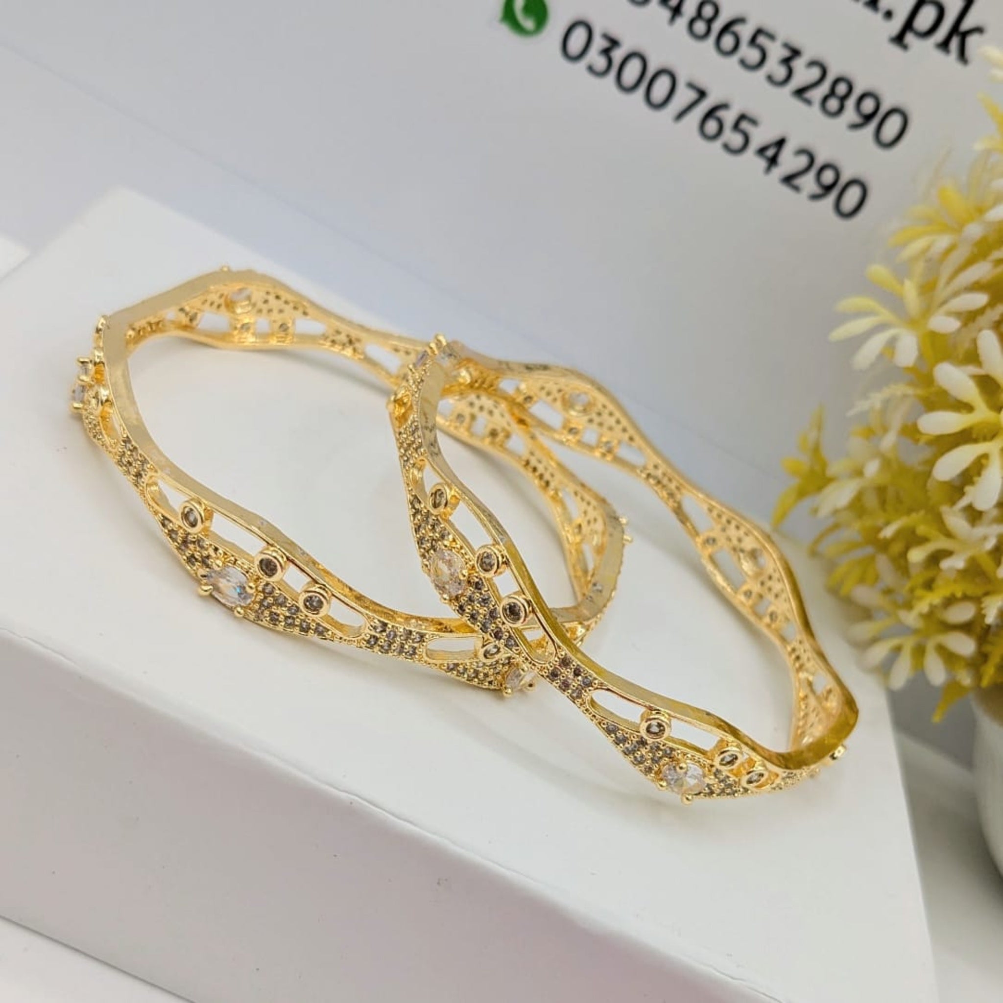 2 Pc Delicate Fancy Bangles (FSAB70)