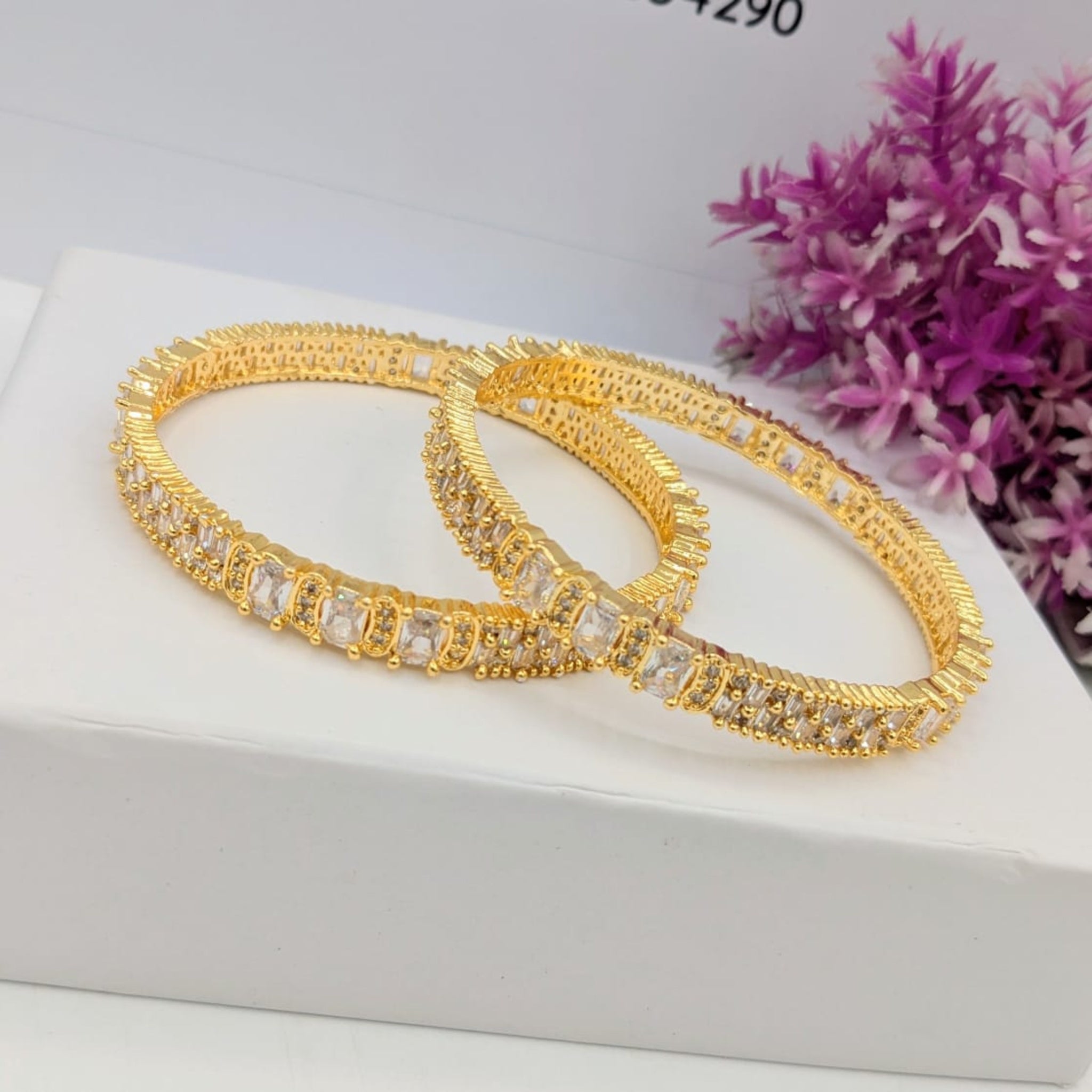 Golden AD Zircon Bangles (FSAB72)