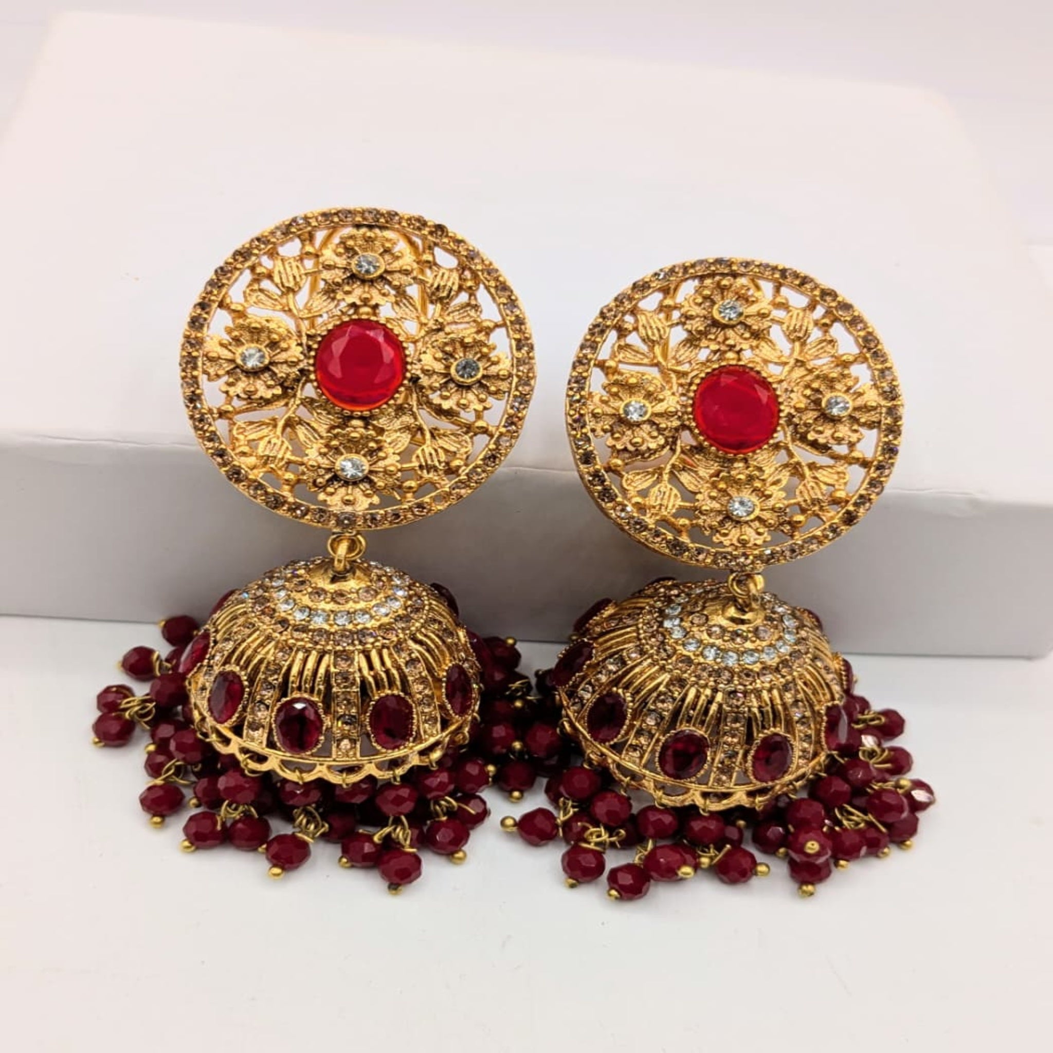 Fancy Jhumka with Colored Stones (FSE159)