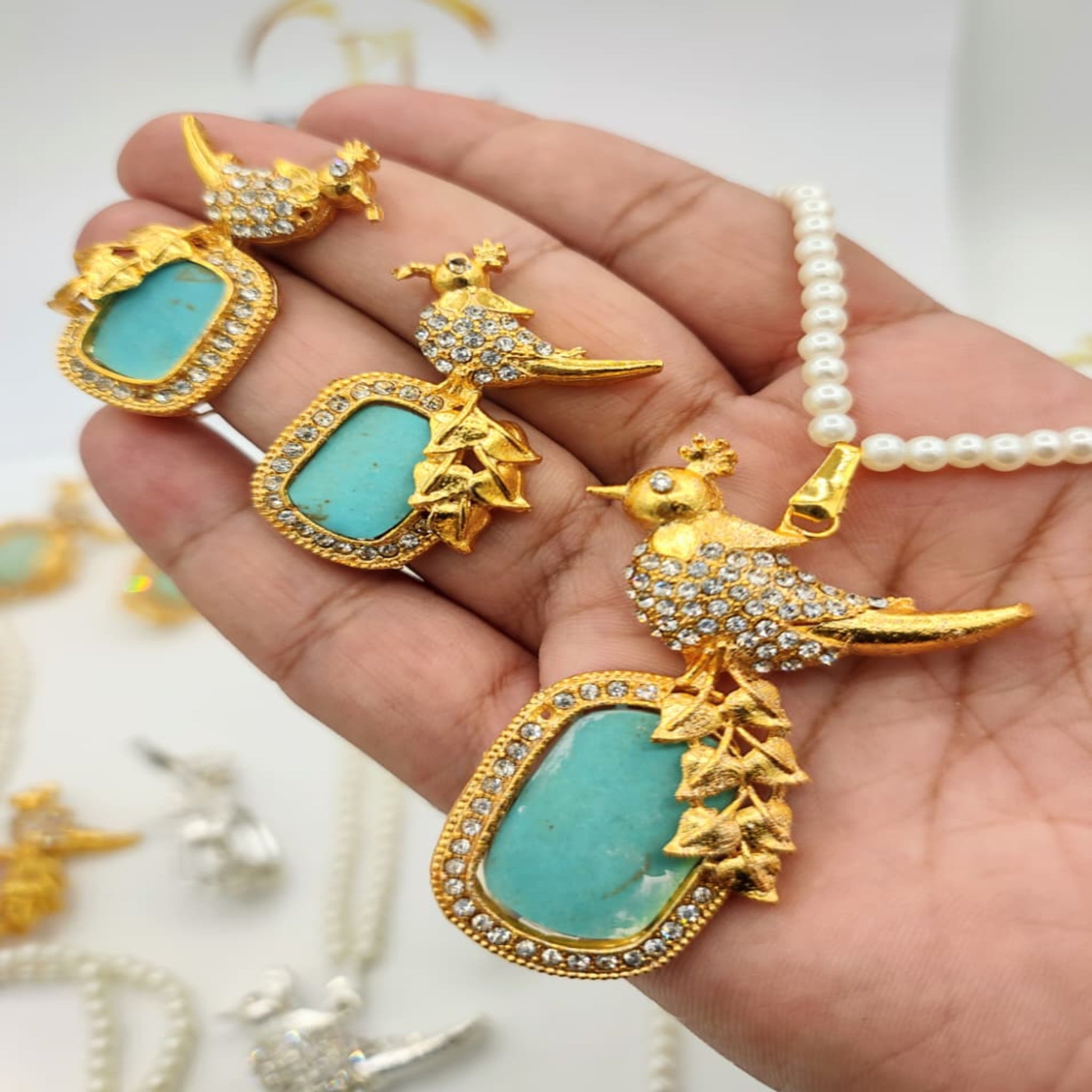 Peacock Locket Set (FDL65)