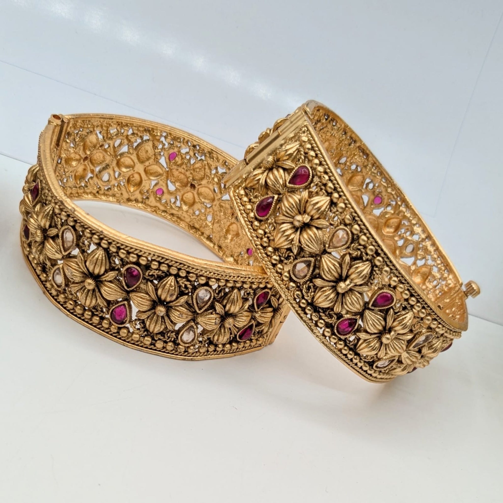 Ruby Rajwari 2 Pc Kara Bangles (FSKB123)