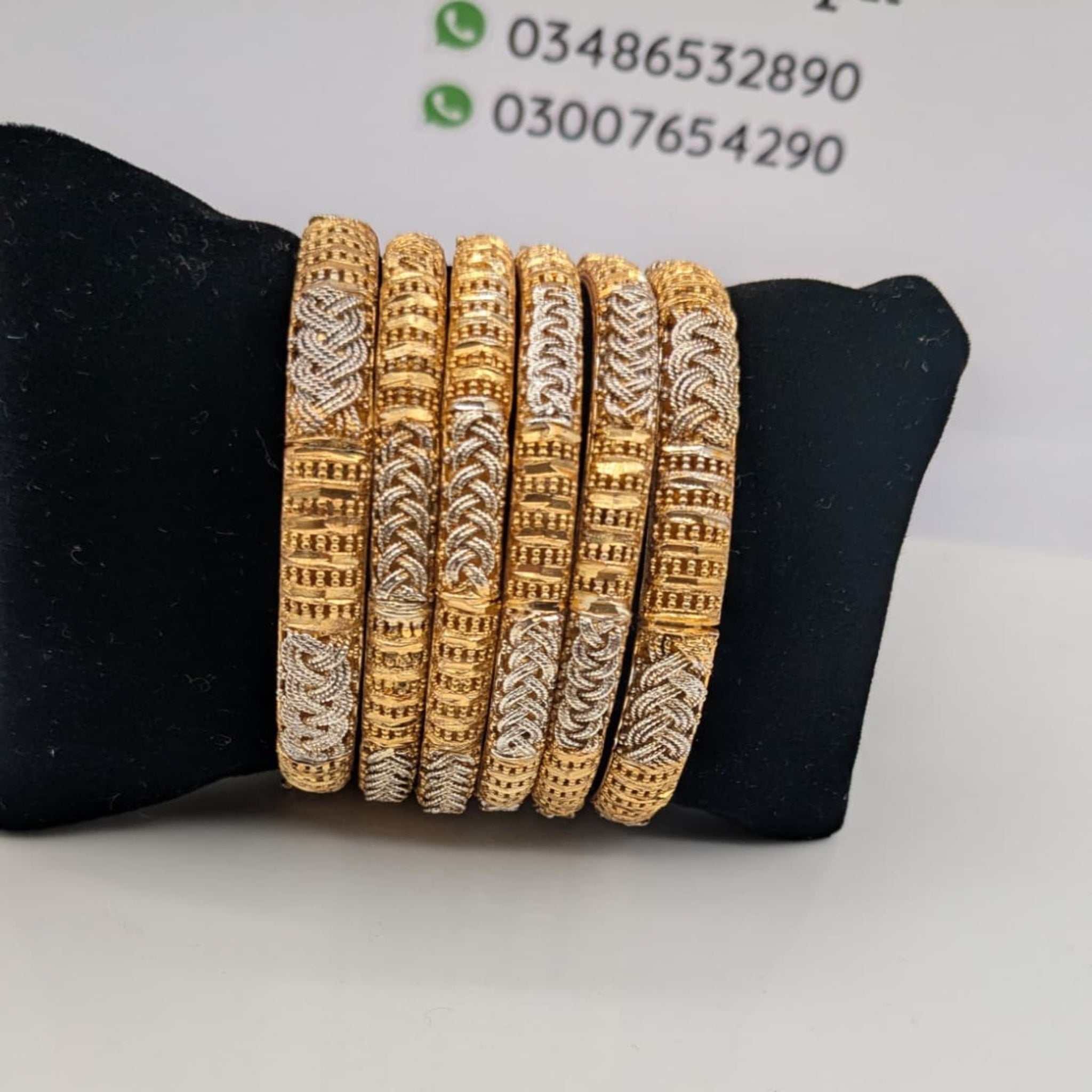 Gold Plated 6c Bangles (FSB89)