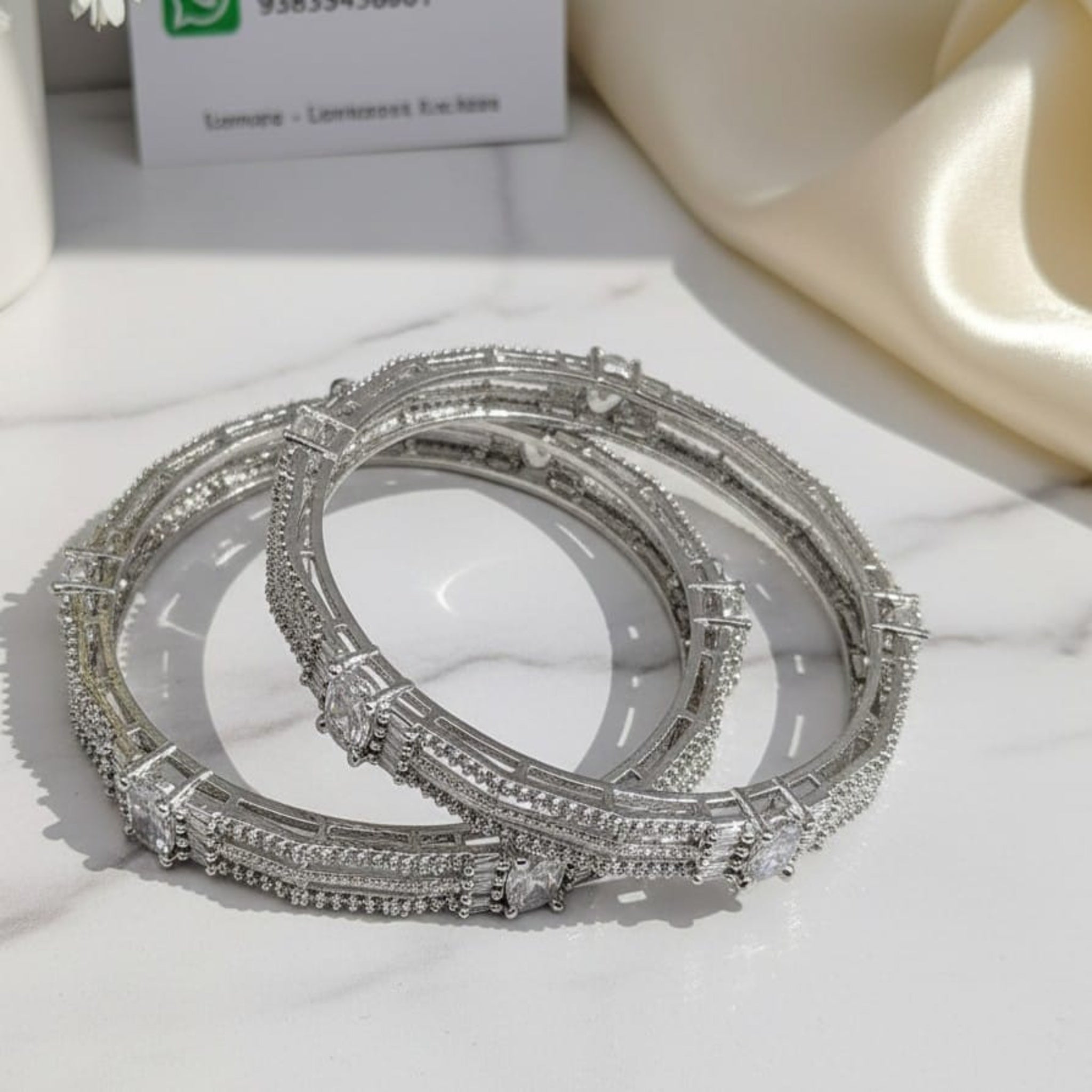 Silver AD 2 Pc Bangles (FSAB76)
