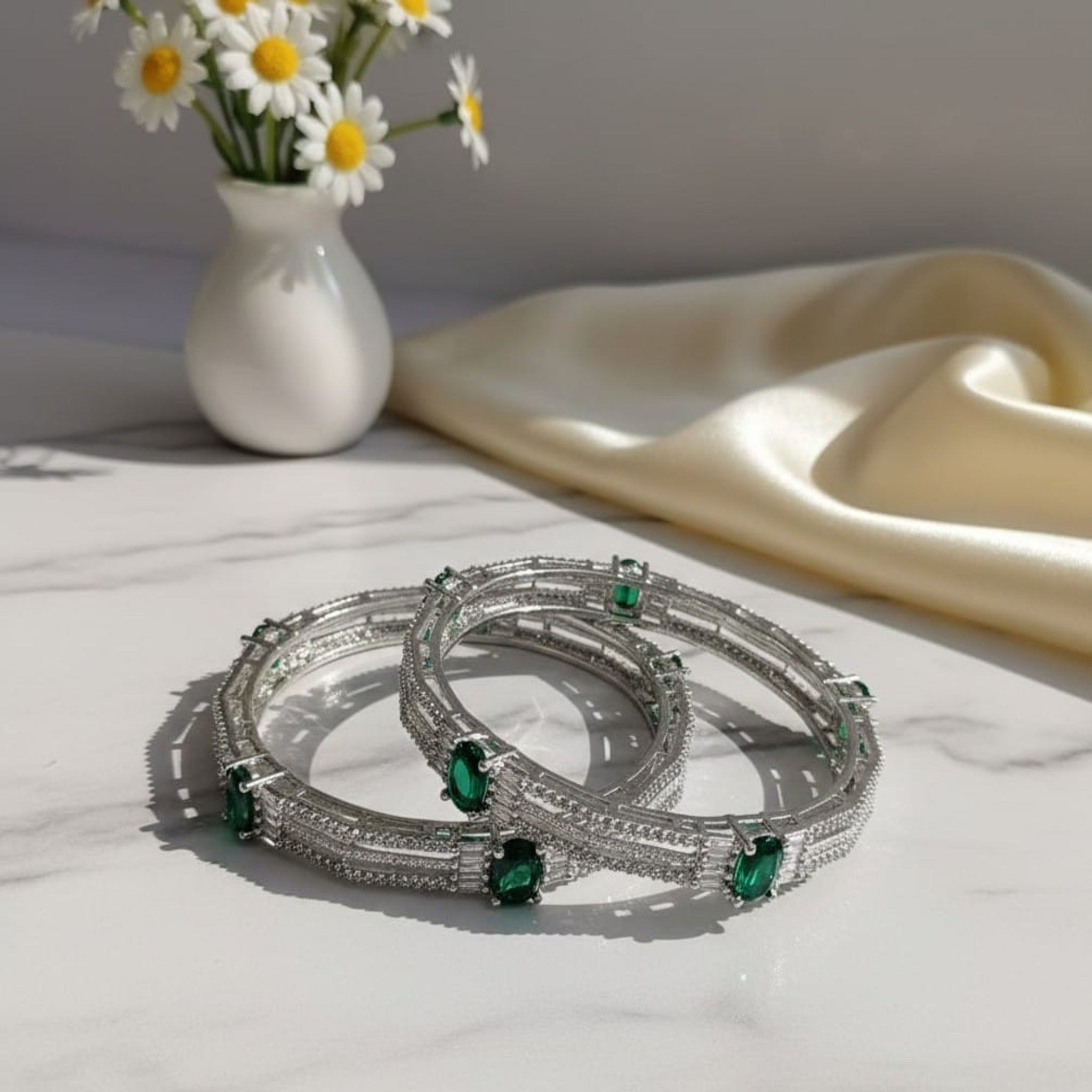 Silver AD 2 Pc Bangles (FSAB76)