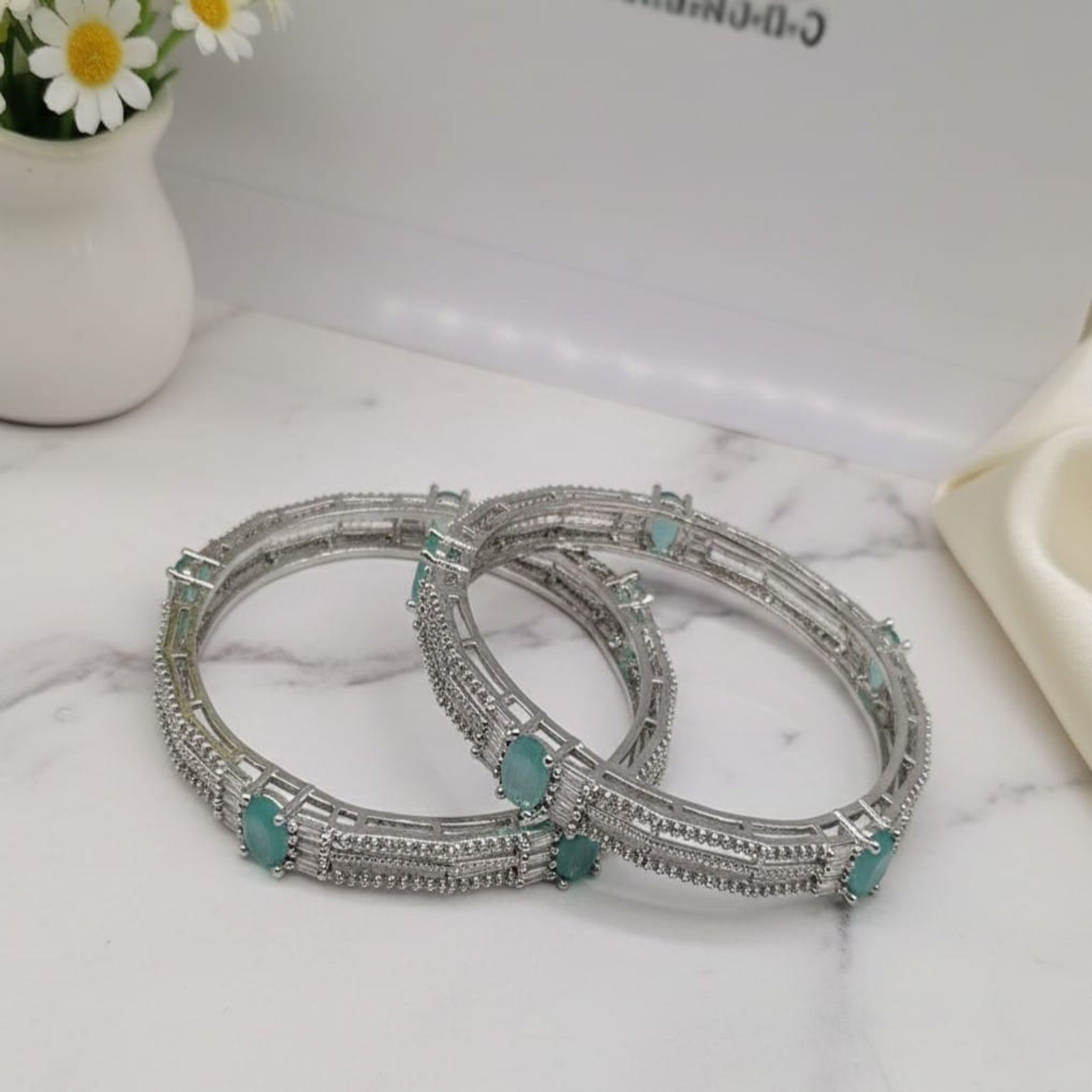 Silver AD 2 Pc Bangles (FSAB76)