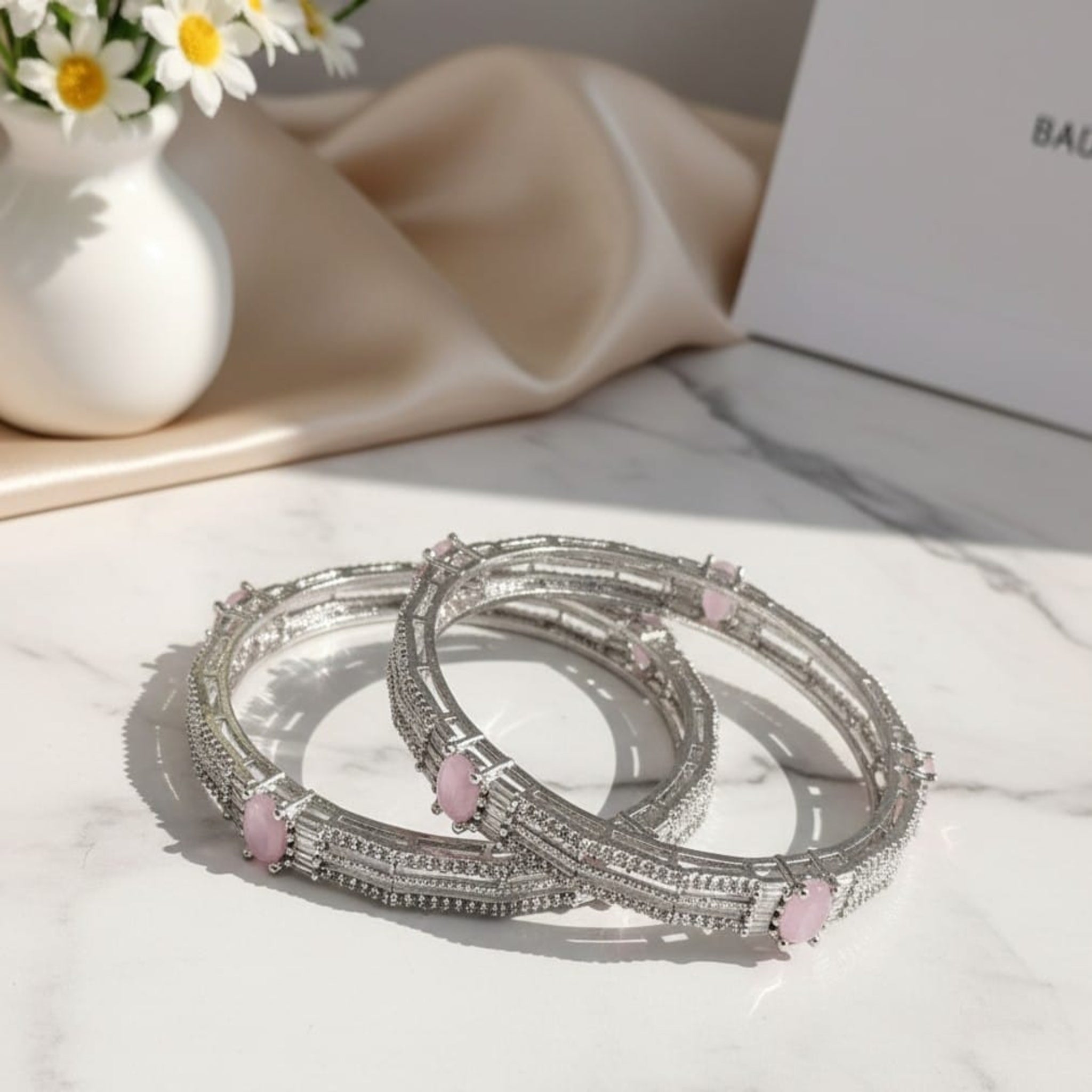 Silver AD 2 Pc Bangles (FSAB76)