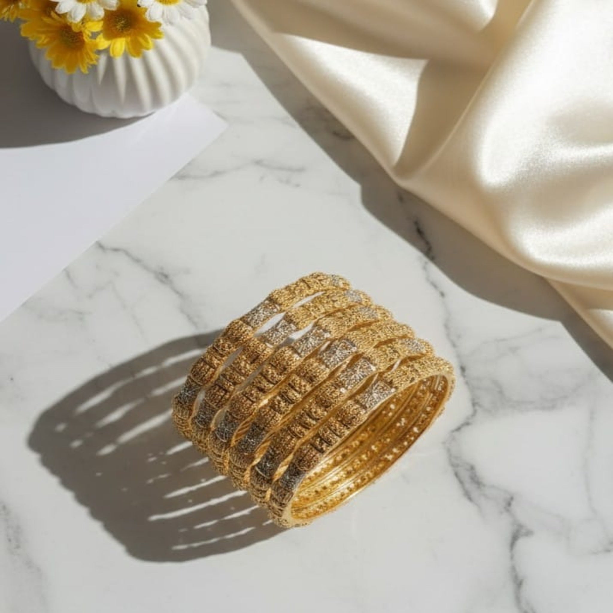 Gold Plated Bangles 6 Pc (FSB93)