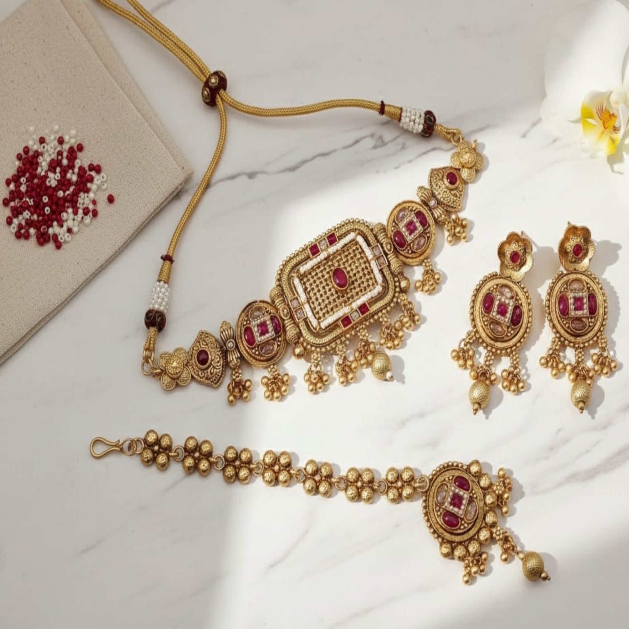 Rajwari Choker Necklace Set (FDN132)