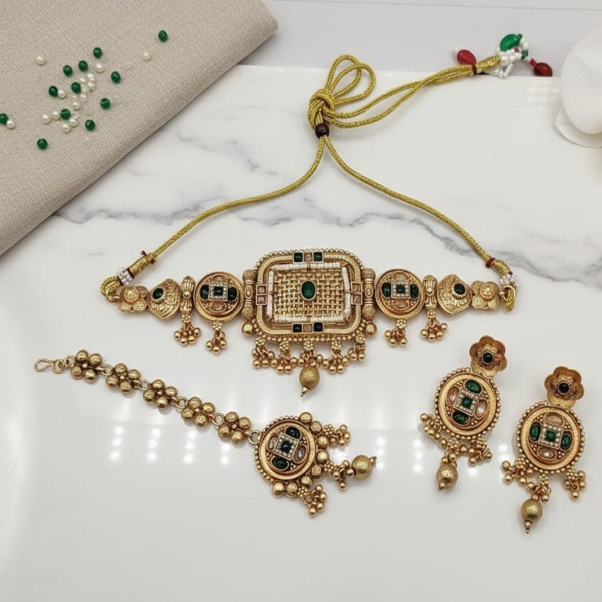 Rajwari Choker Necklace Set (FDN132)