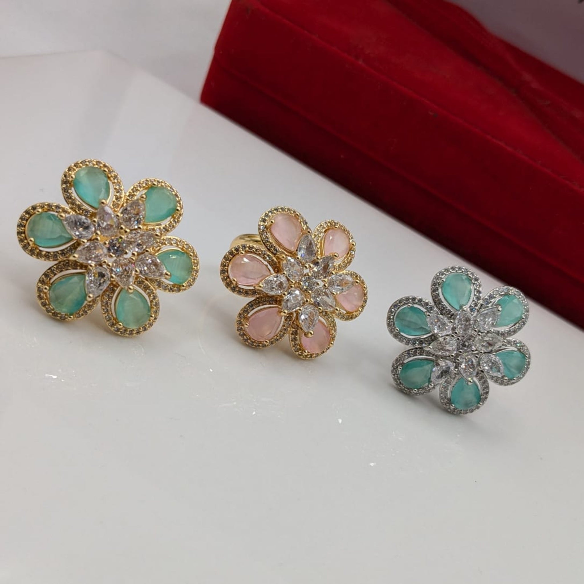 Flower Style Karrat AD Ring (FSR124)