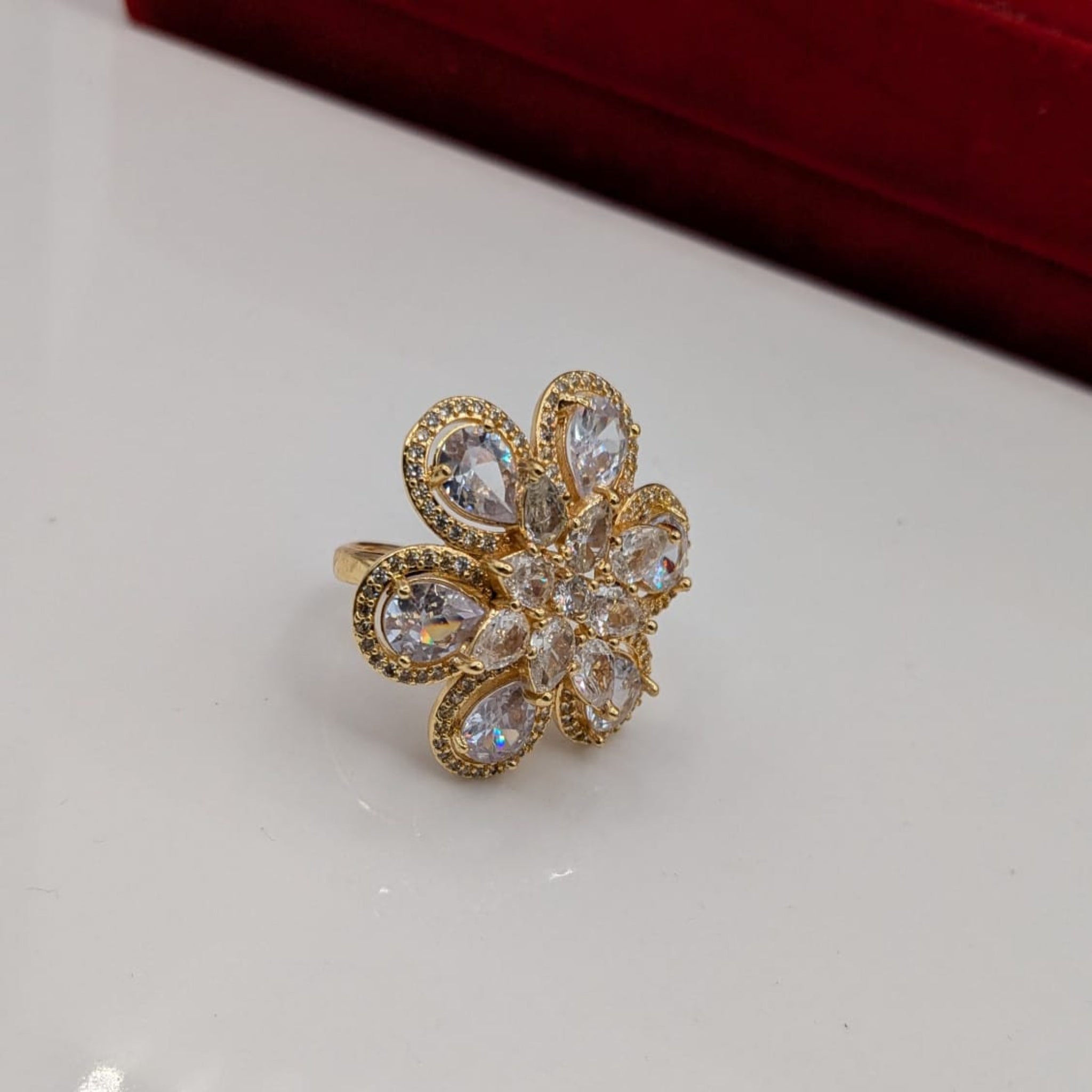 Flower Style Karrat AD Ring (FSR124)