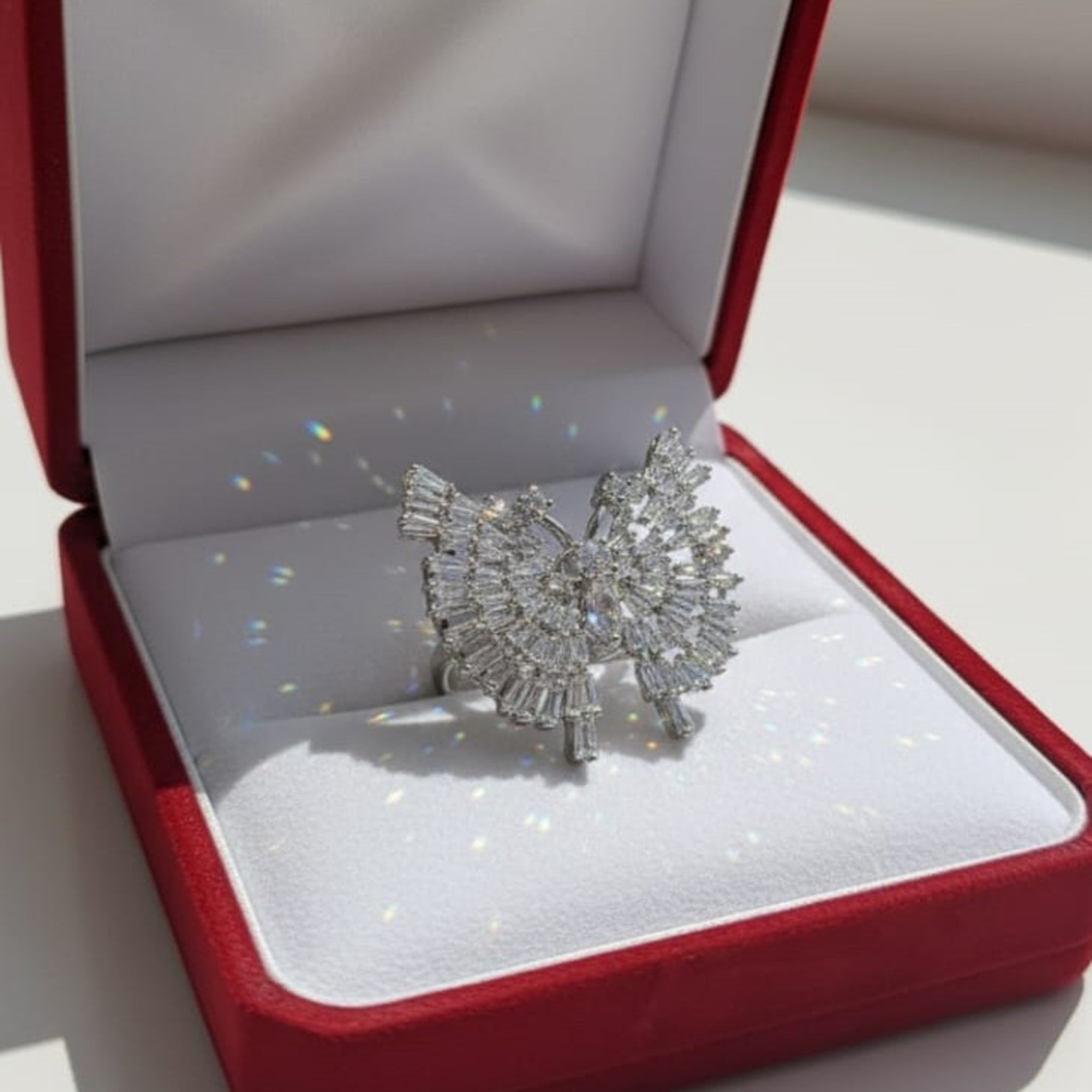 Silver AD Big Butterfly Ring (FSR135)