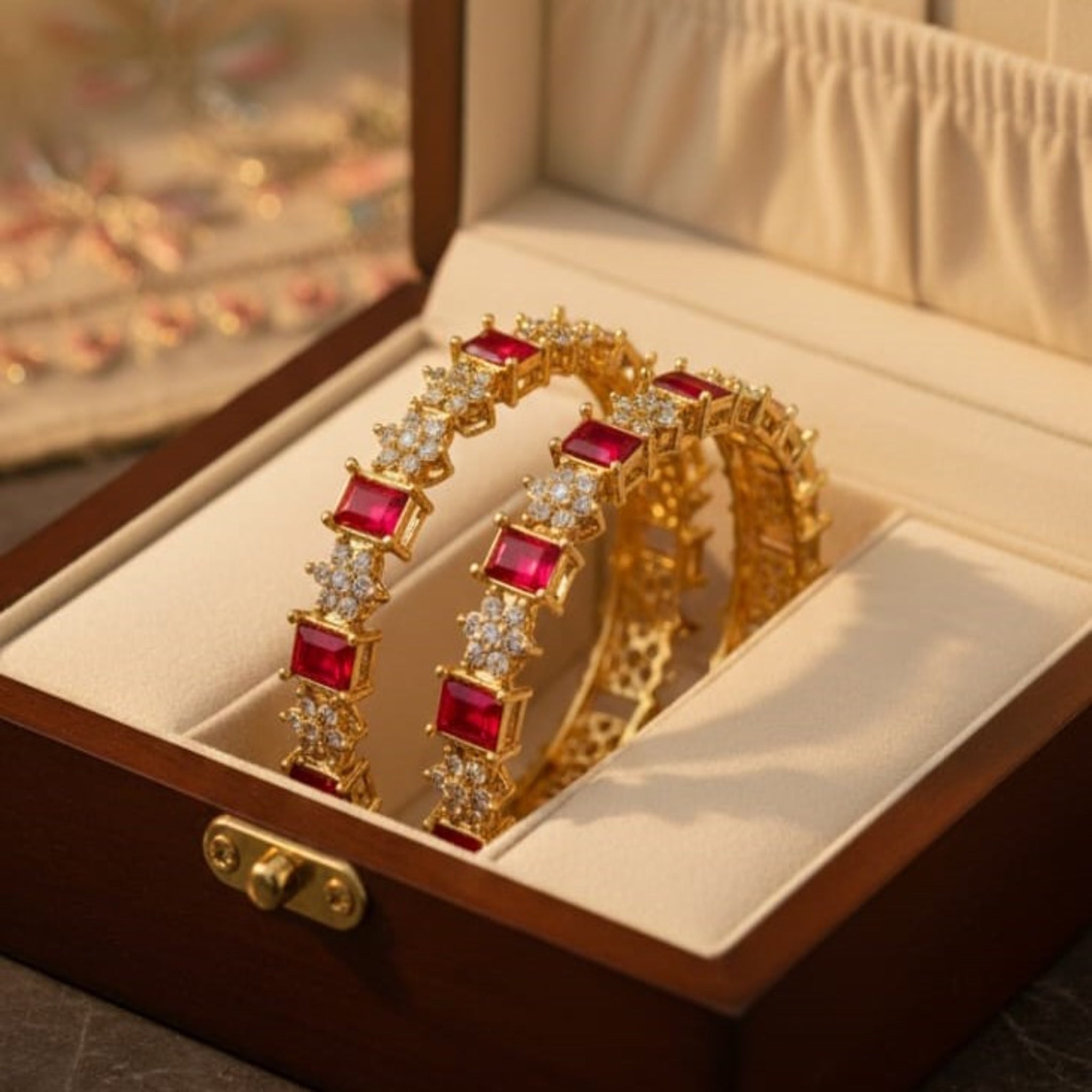 2 Pc Elegant Zircon Bangles (FSB94)