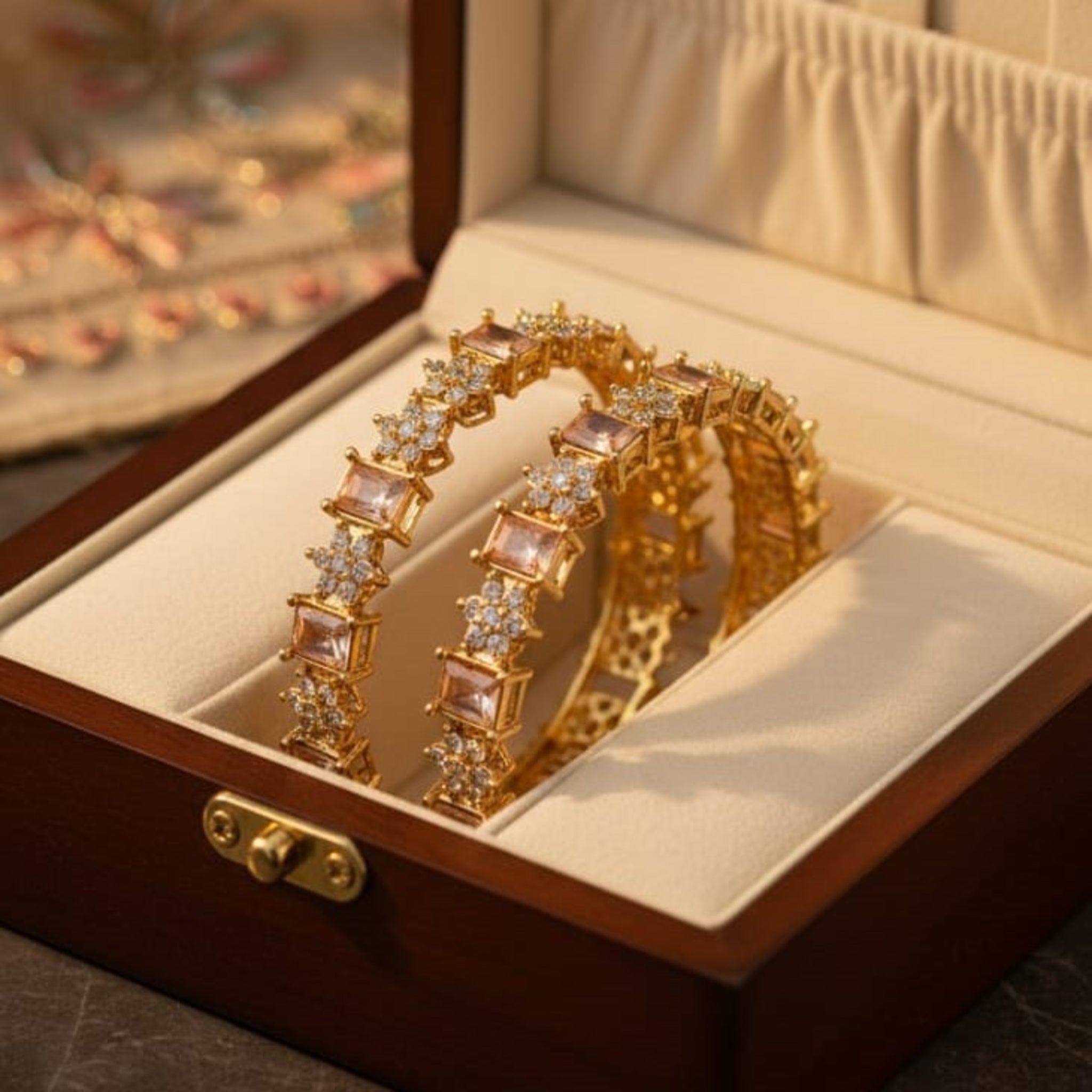 2 Pc Elegant Zircon Bangles (FSB94)