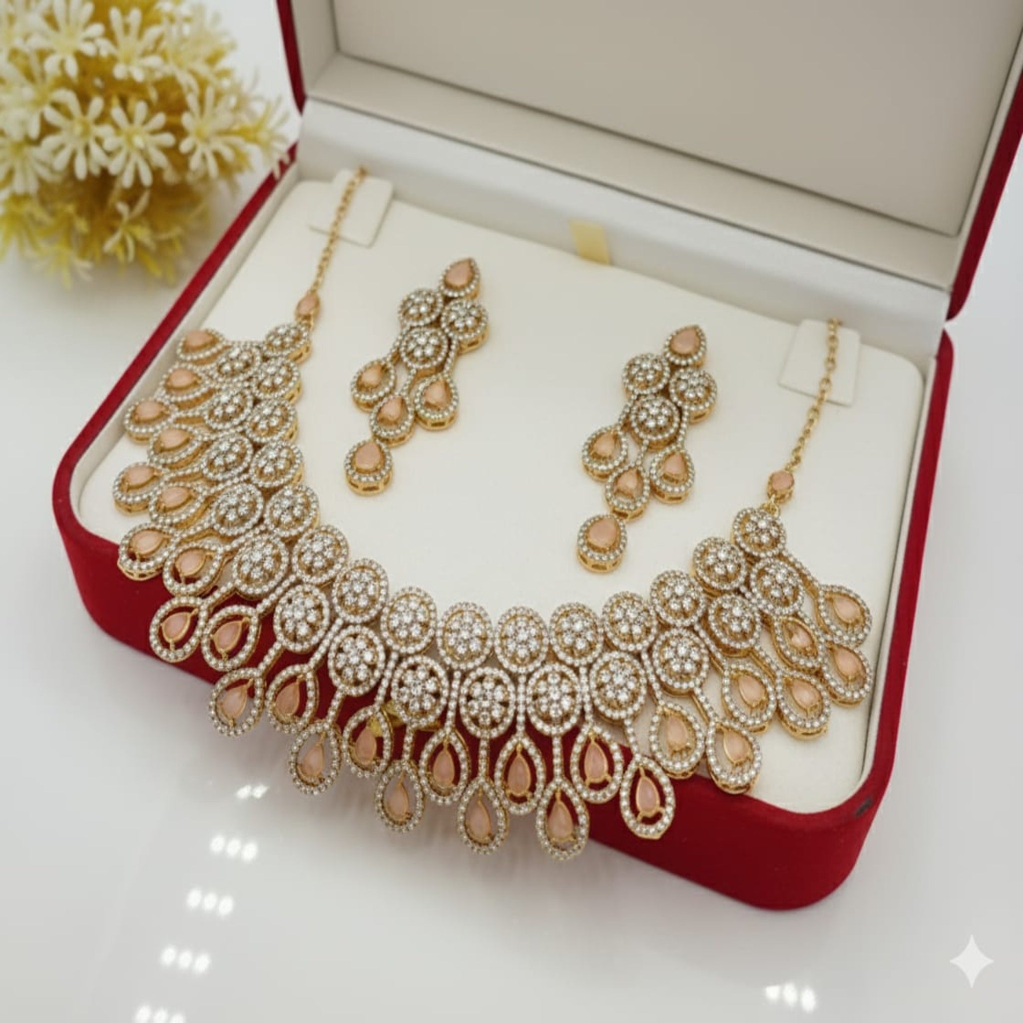 AD Elegant Pink Necklace (FDN138)