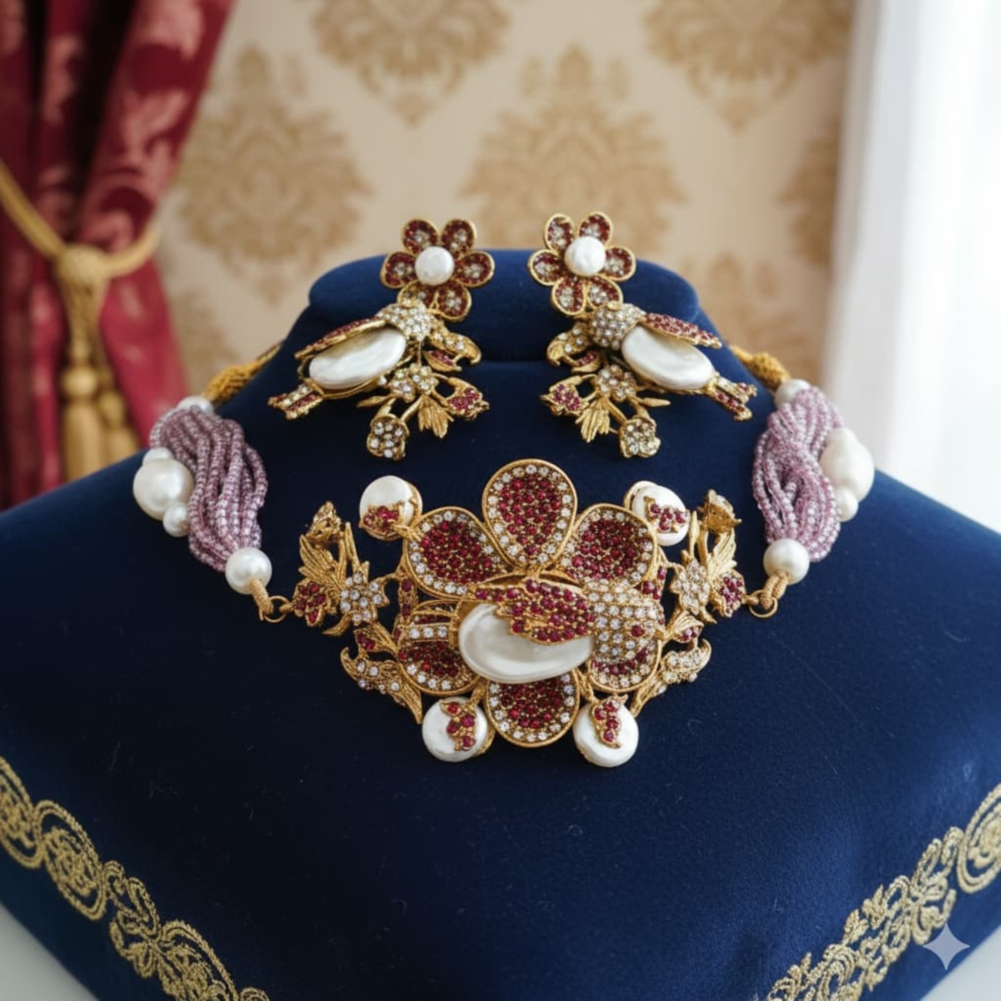 Turkish Elegant Choker Necklace Set (FDN141)